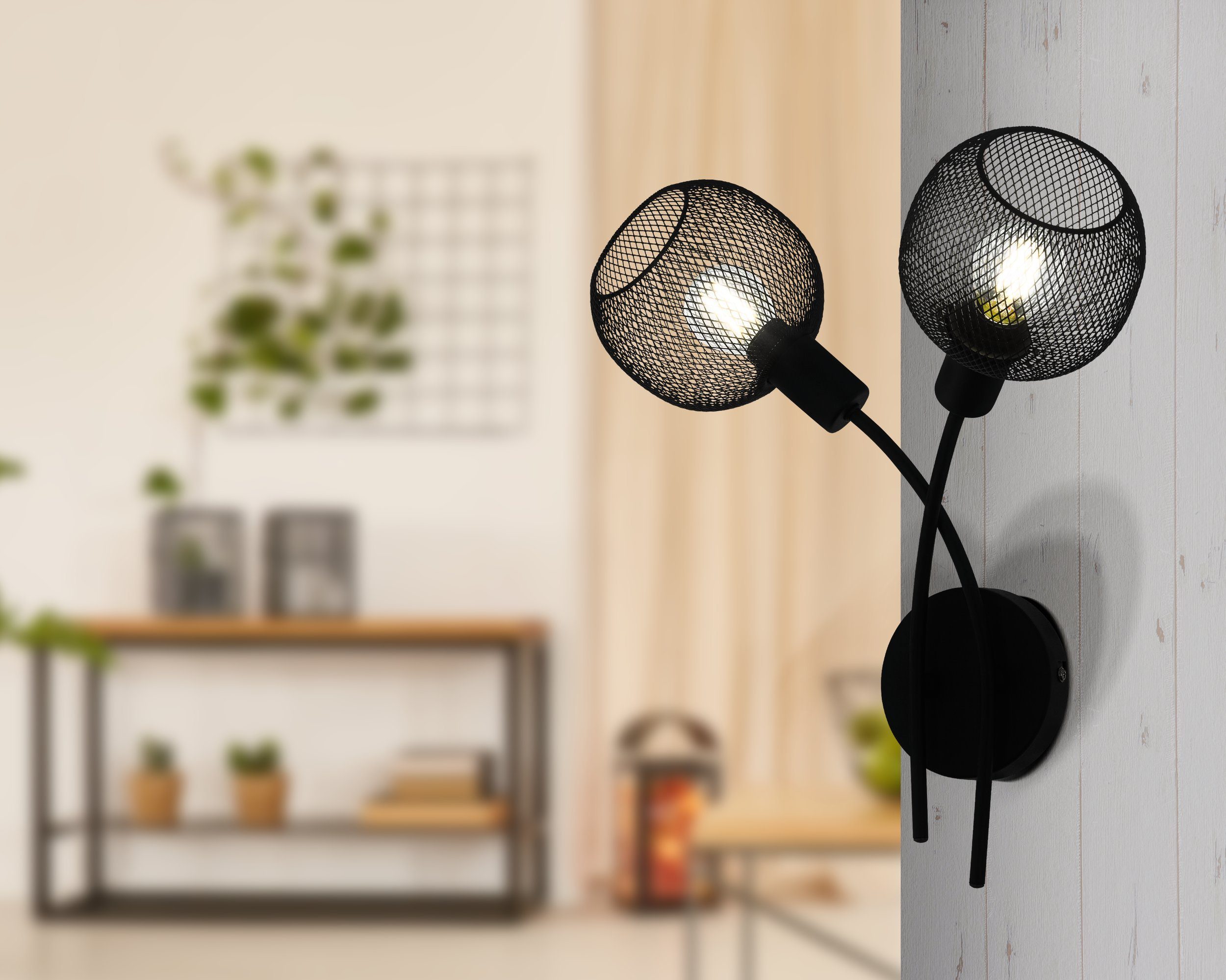 EGLO LED Wandleuchte Wrington 1, Leuchtmittel exklusive, Wandlampe, Wandleuchte innen, Stahl, Wohnzimmerlampe, Flurlampe, E14
