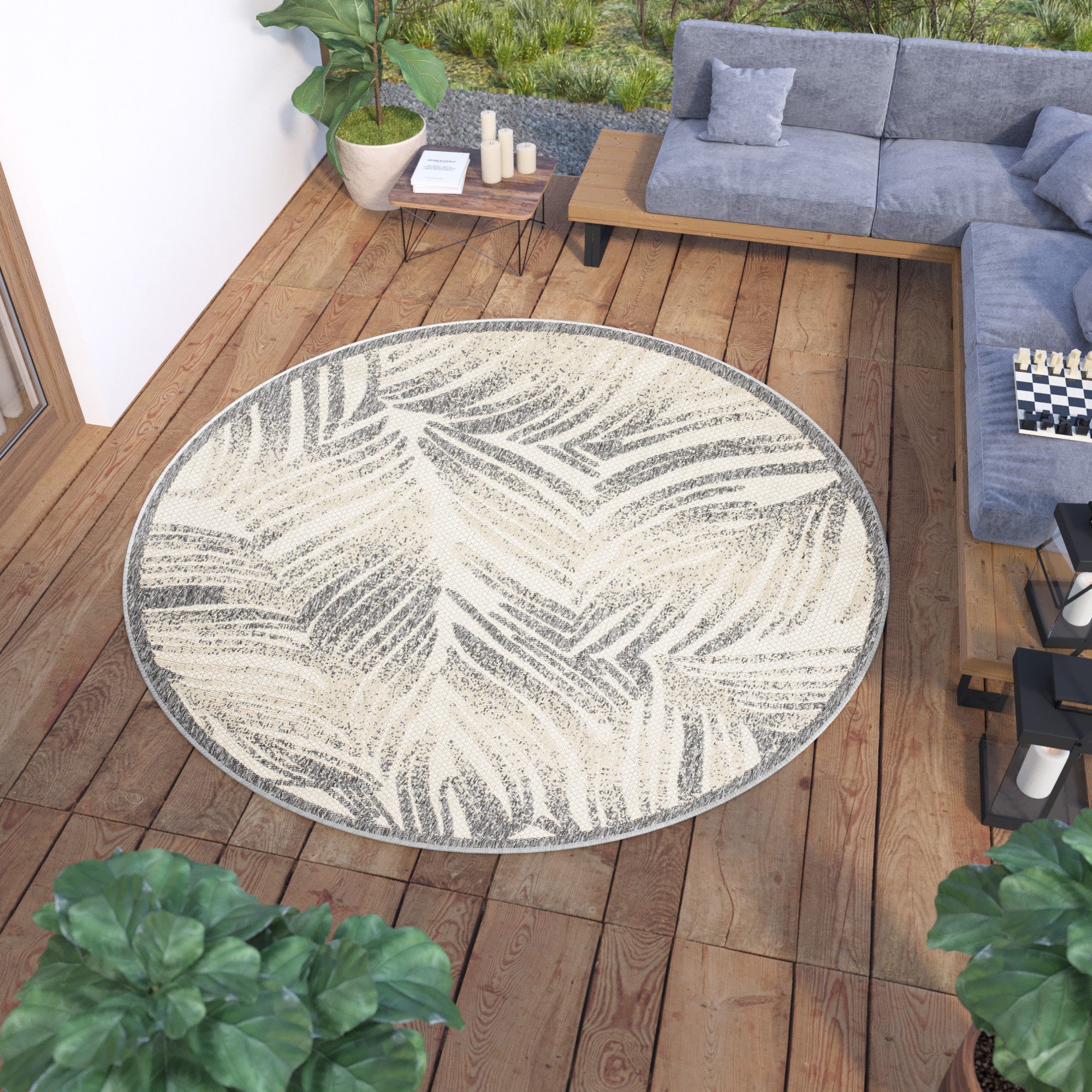 Tapiso Outdoorteppich VIERA RUND, rund, Höhe: günstig online kaufen