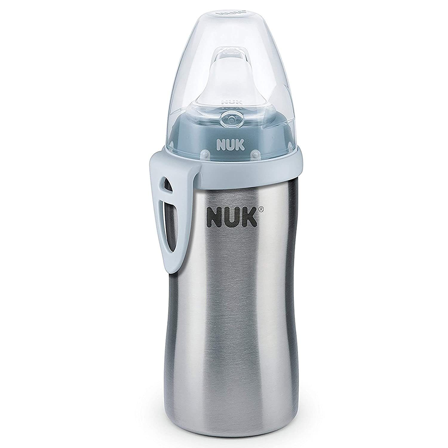 NUK Babyflasche NUK Active Cup Trinklernflasche, Edelstahl 215ml, 12+Monate