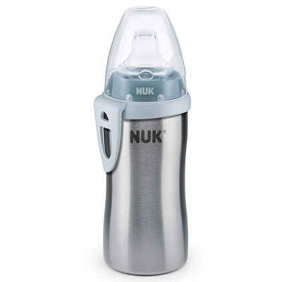 NUK Trinklernbecher »NUK Active Cup Trinklernflasche, auslaufsicher hochwertiger Edelstahl 215ml, 12+Monate«