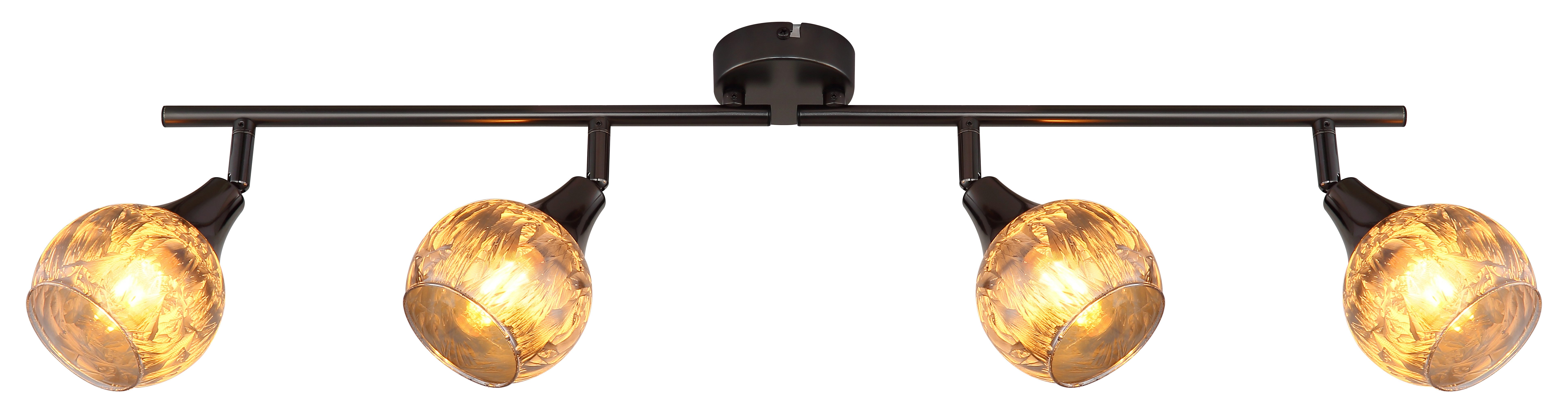 GLOBO LIGHTING Deckenspot FROSTA, Leuchtmittel wechselbar, Schwarz-chrome Strahler mit geeistem Glas, dreh-/schwenkbar