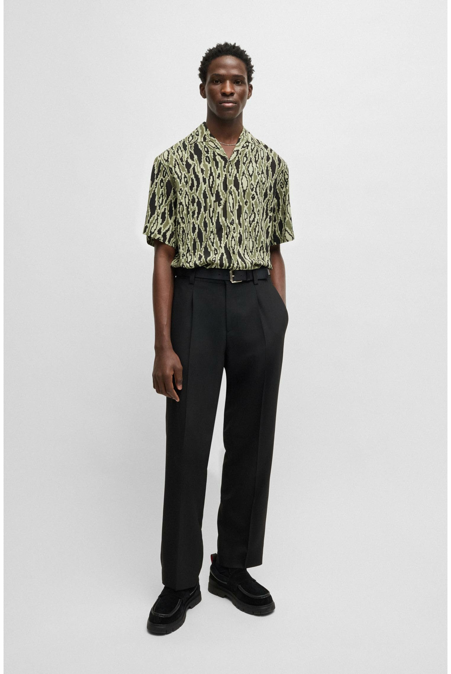 HUGO Outdoorhemd Kurzarm FreizeitHemd für Herren (1-tlg)