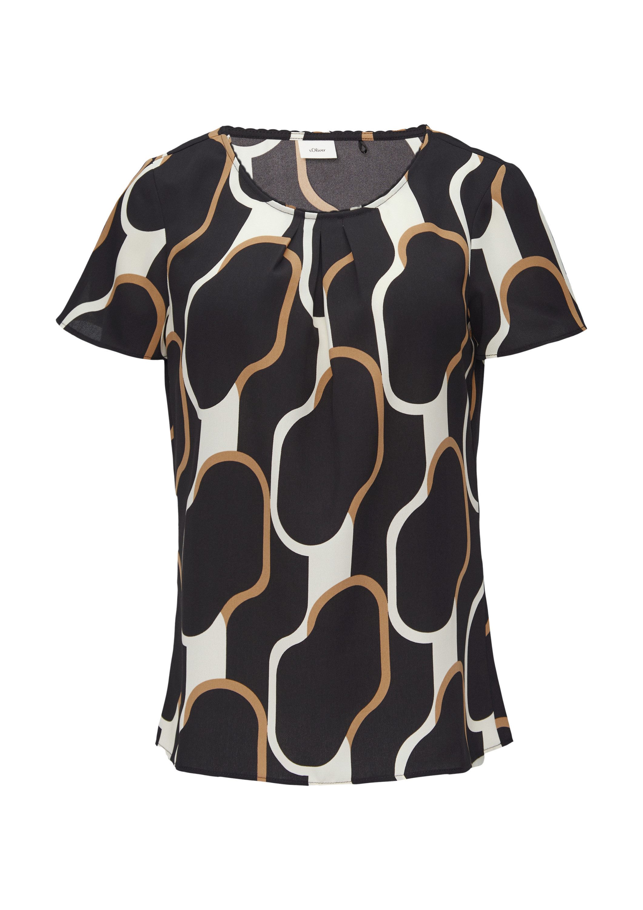 s.Oliver Kurzarmbluse Bluse Bluse mit Schmuckkante günstig online kaufen