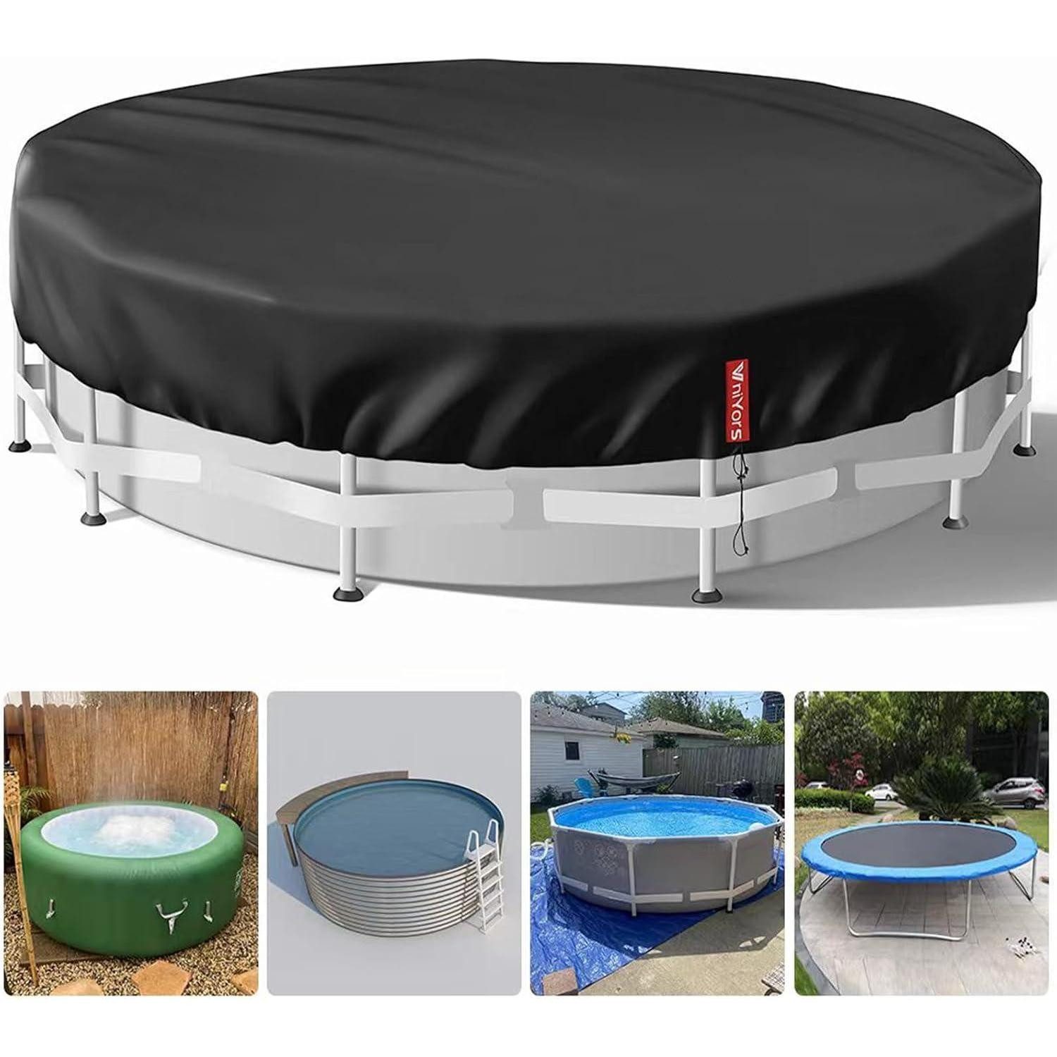 LuxusKollektion Pool-Abdeckplane Poolabdeckung Rund 305 420 D Oxford-Stoff Pool Abdeckplane Uv-Schutz