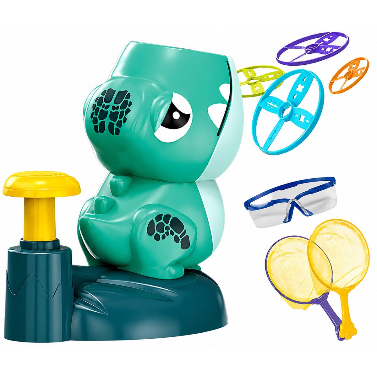 R2 Invest Spiel Fliegende Scheiben Dino Launcher Kinder Outdoor Spielzeug