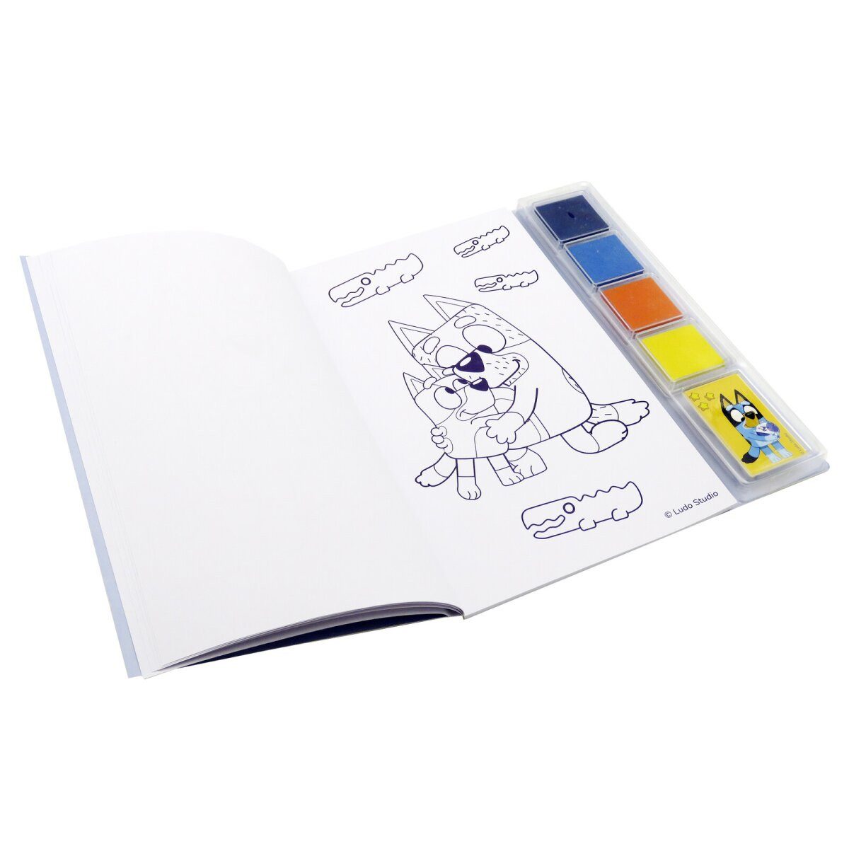 Bluey Kreativset Bluey Fingerfarben Malset Ausmalbuch mit Farben und Vorlagen