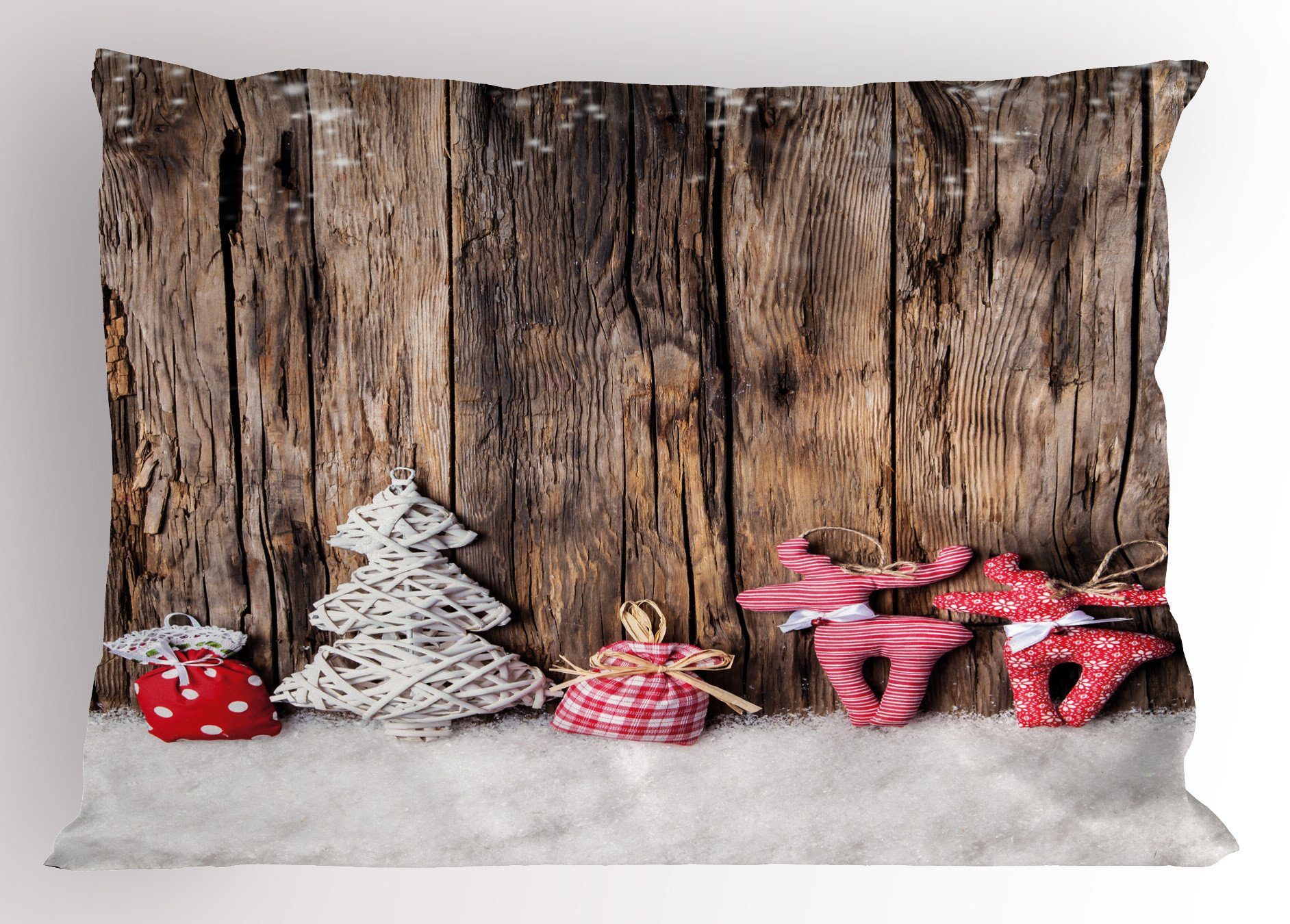 Weihnachten (1 traditionelle Winter Stück), Kissenbezüge Kissenbezug, Abakuhaus Size King Dekorativer Standard Gedruckter