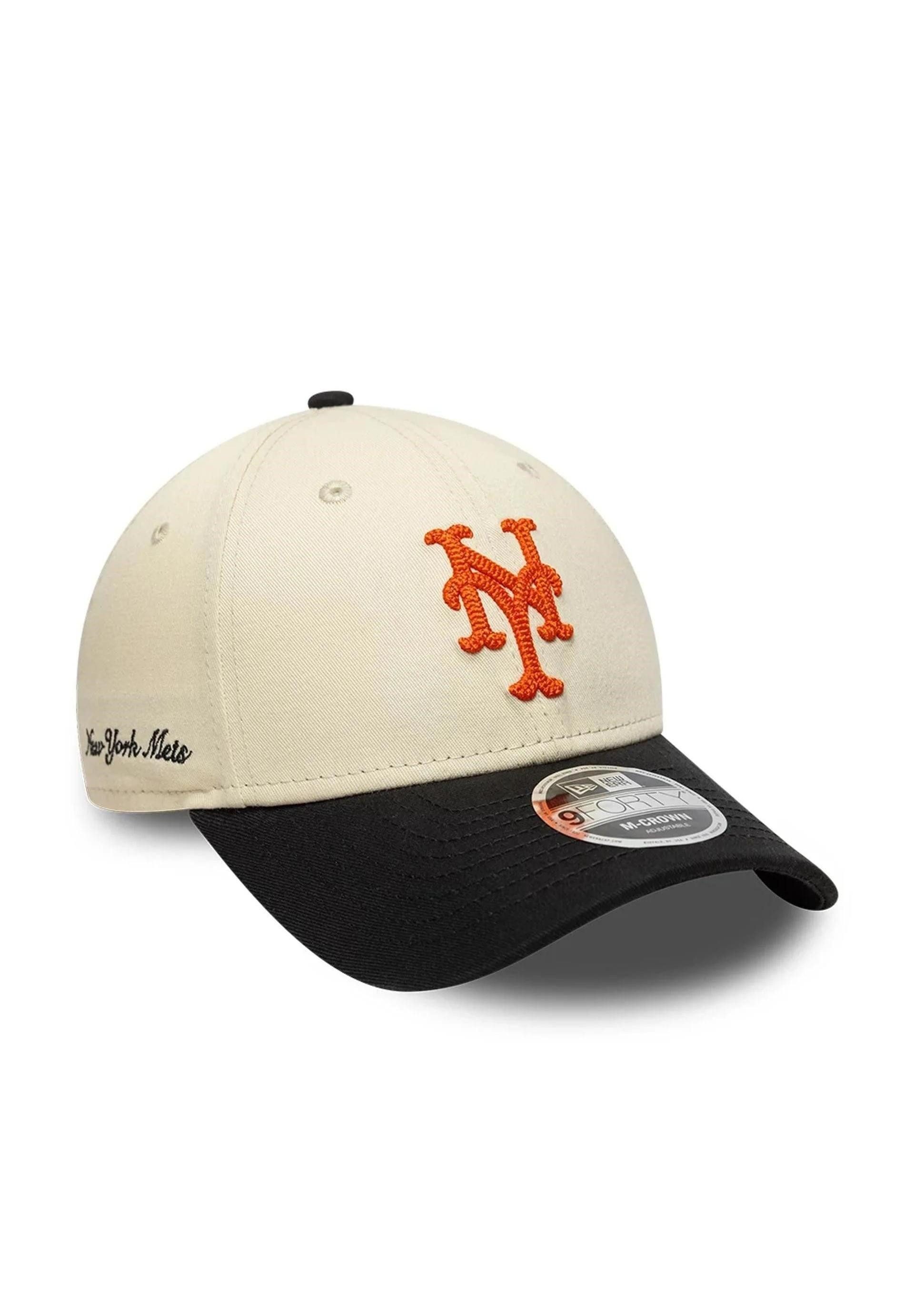 New Era Baseball Cap New York Mets New Era MLB Side Script 9Forty M-Crown Cap Beige Schwarz (1-St)