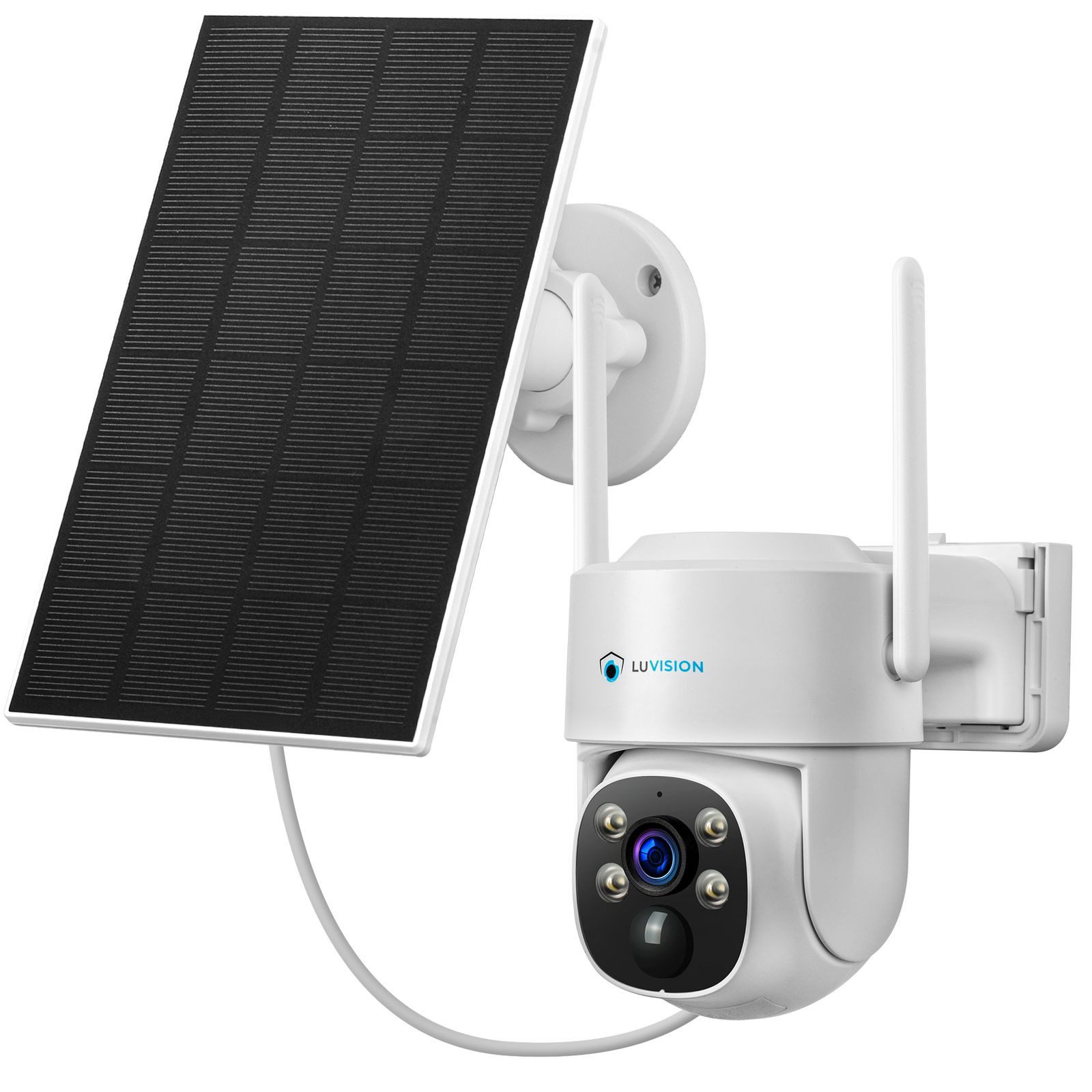 LUVISION Überwachungskamera W601 (Außenbereich, 1-tlg., Solar WLAN PTZ Überwachungskamera schwenkbar drehbar APP, Akku, Nachtsicht in Farbe, PIR Erkennung, 2-Wege Audio, Cloud Speicher)