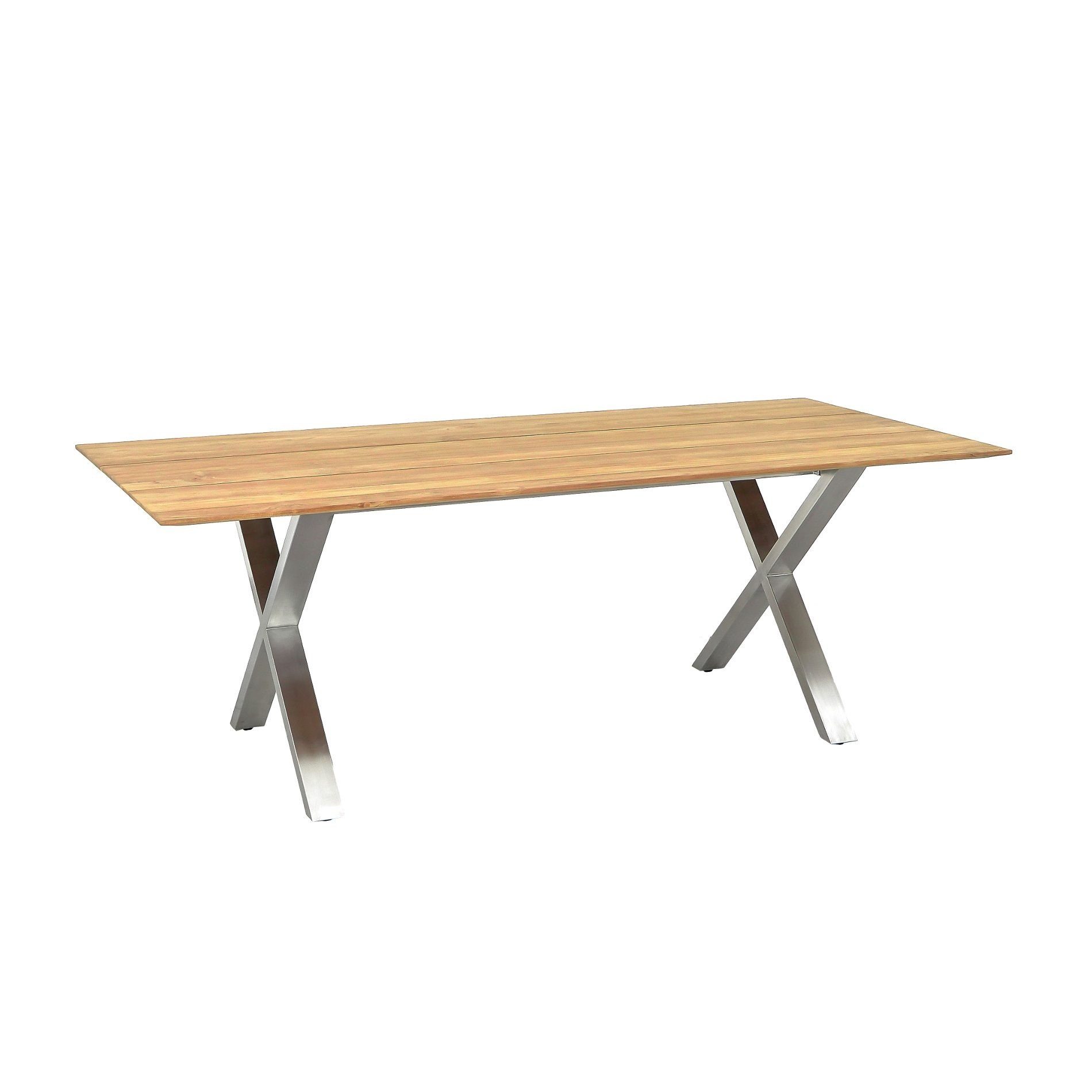 CASA DOMA Gartentisch Falerna, Edelstahl/Teak, rechteckig, 210x100 cm