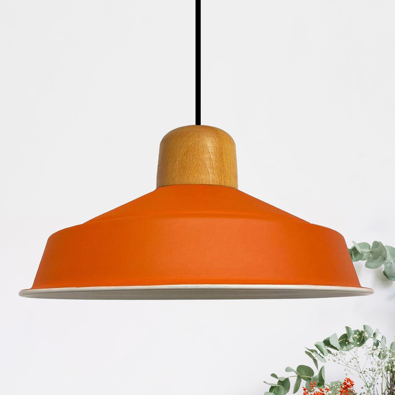 Bamyum Pendelleuchte Bamyum Asletl Deckenpendelleuchte aus Holz 41cm Metall Vintage Lampe, ohne Leuchtmittel