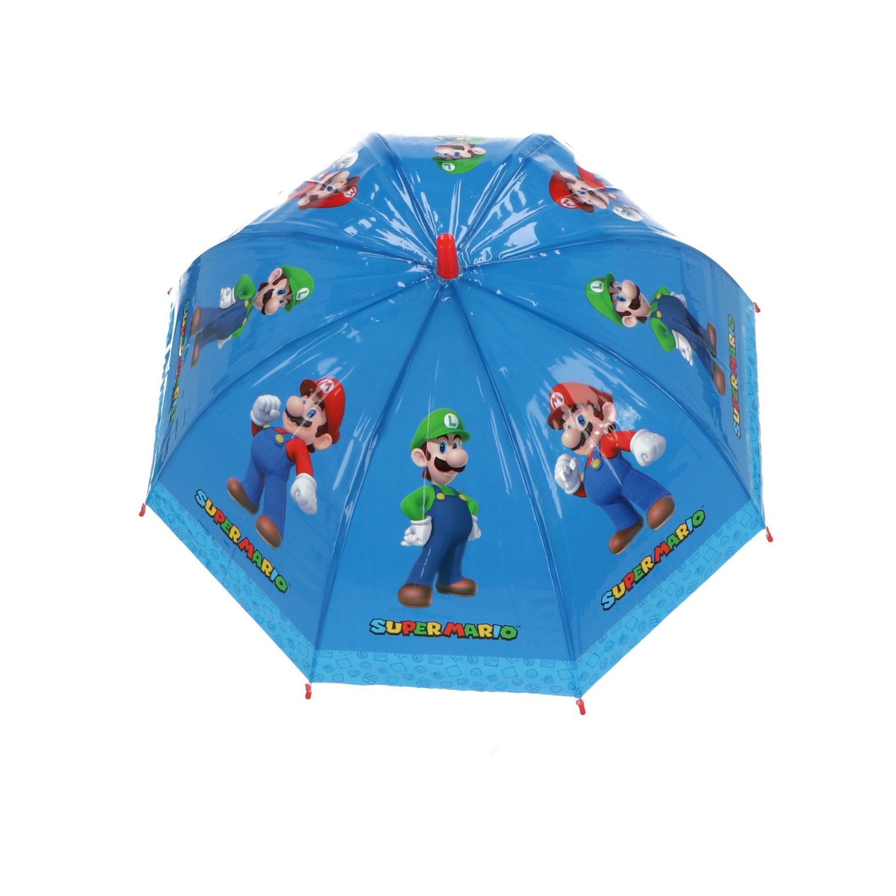 Super Mario Stockregenschirm Regenschirm Ø 69 CM Stockschirm für Kinder