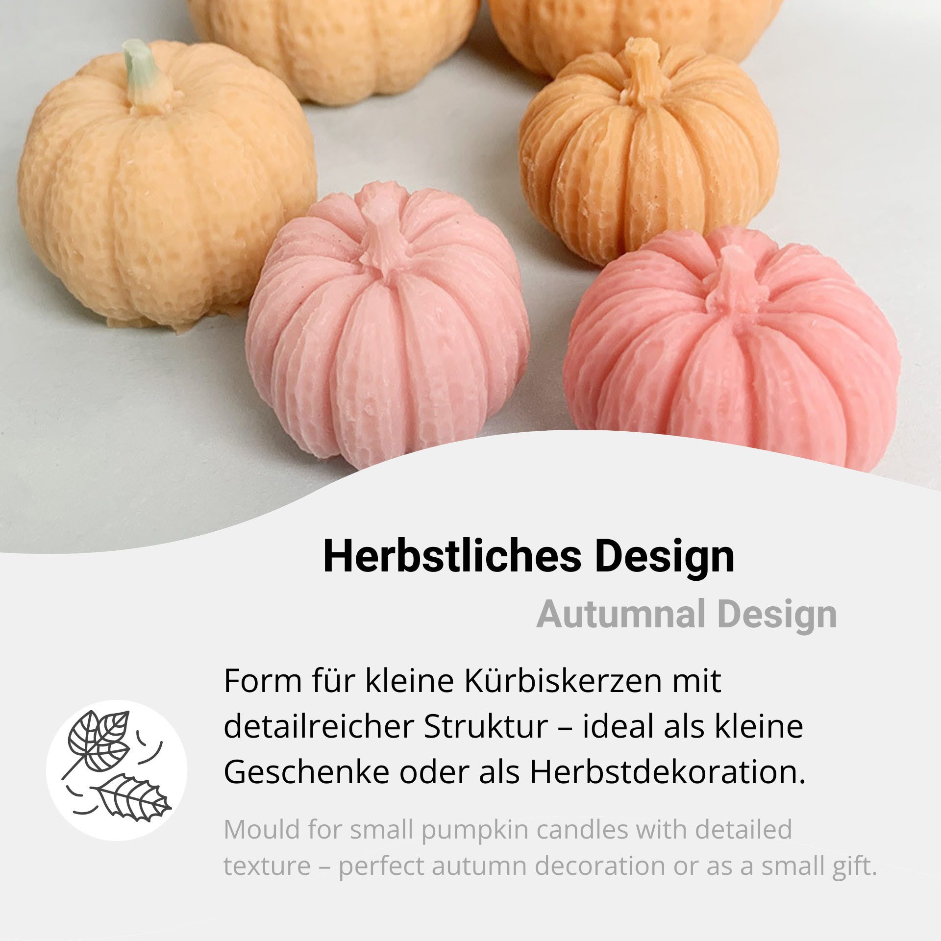 DistrEbution Silikonform Kürbis – Flexible Kürbisform für DIY Herbstkerzen – Bild 4 von 5