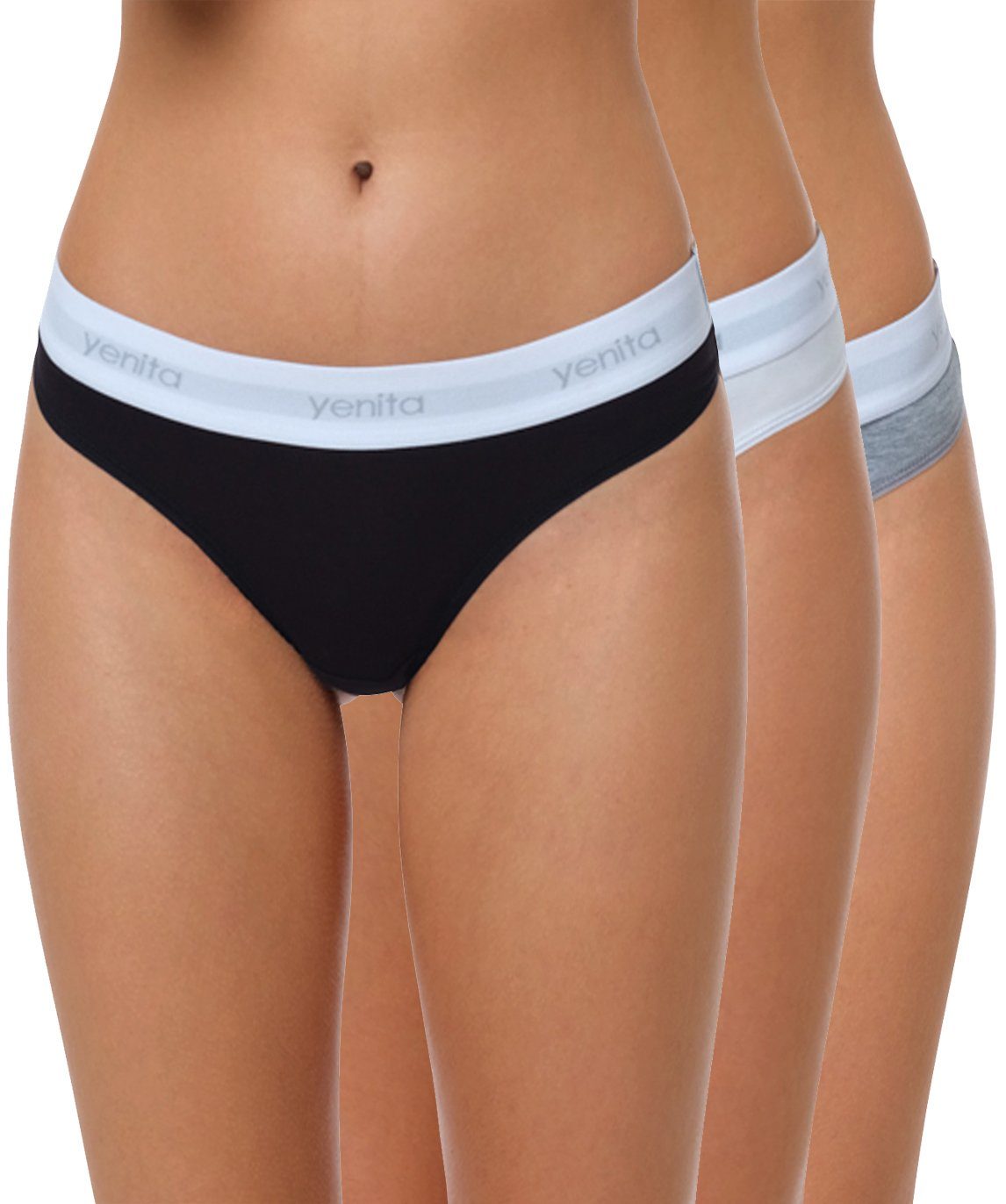 Yenita® String Modern-Sports-Collection (3-St) in angenehmer Baumwoll-Stretchqualität