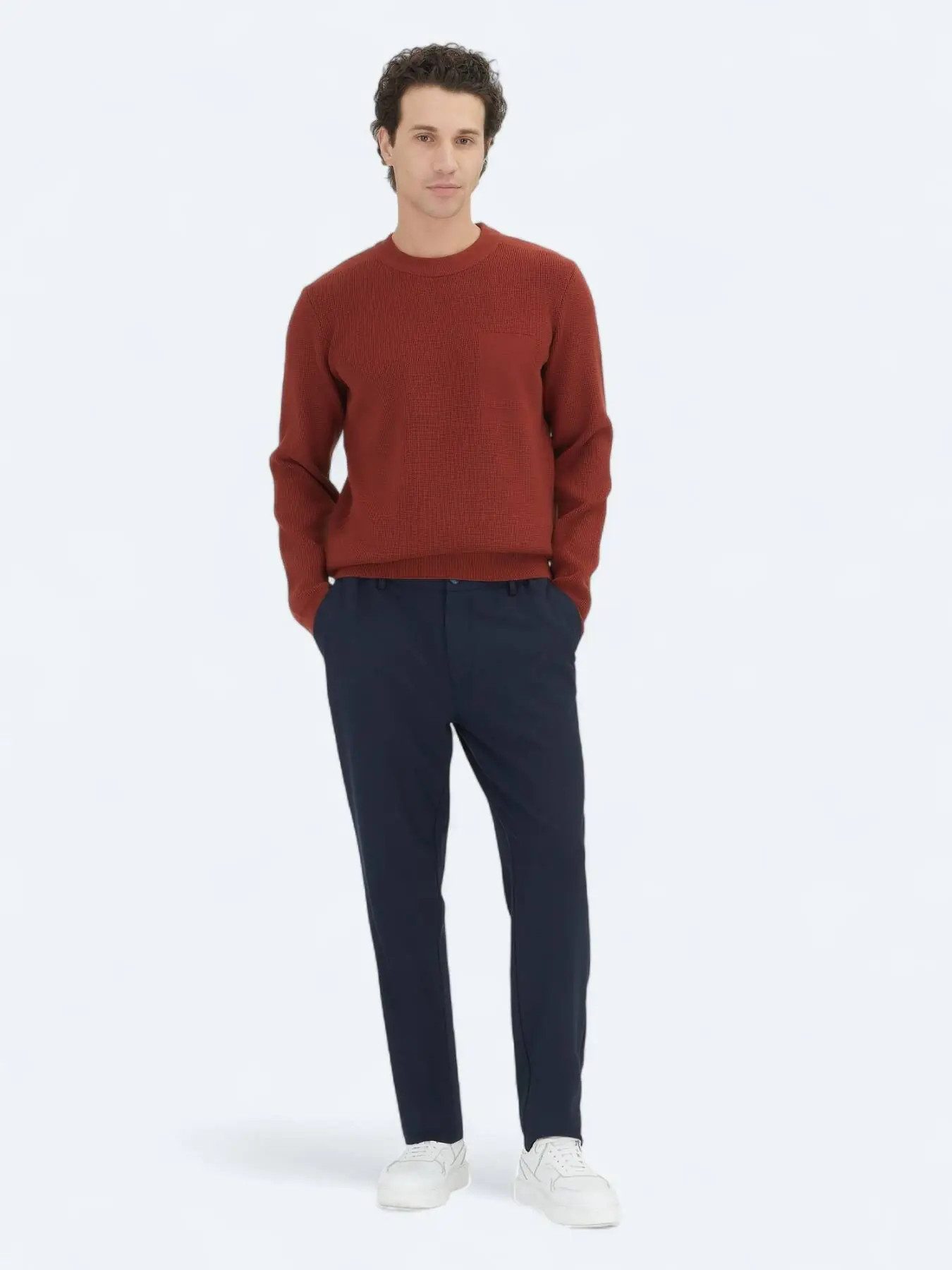 KİP Steppweste Fliesen Rot Strickpullover