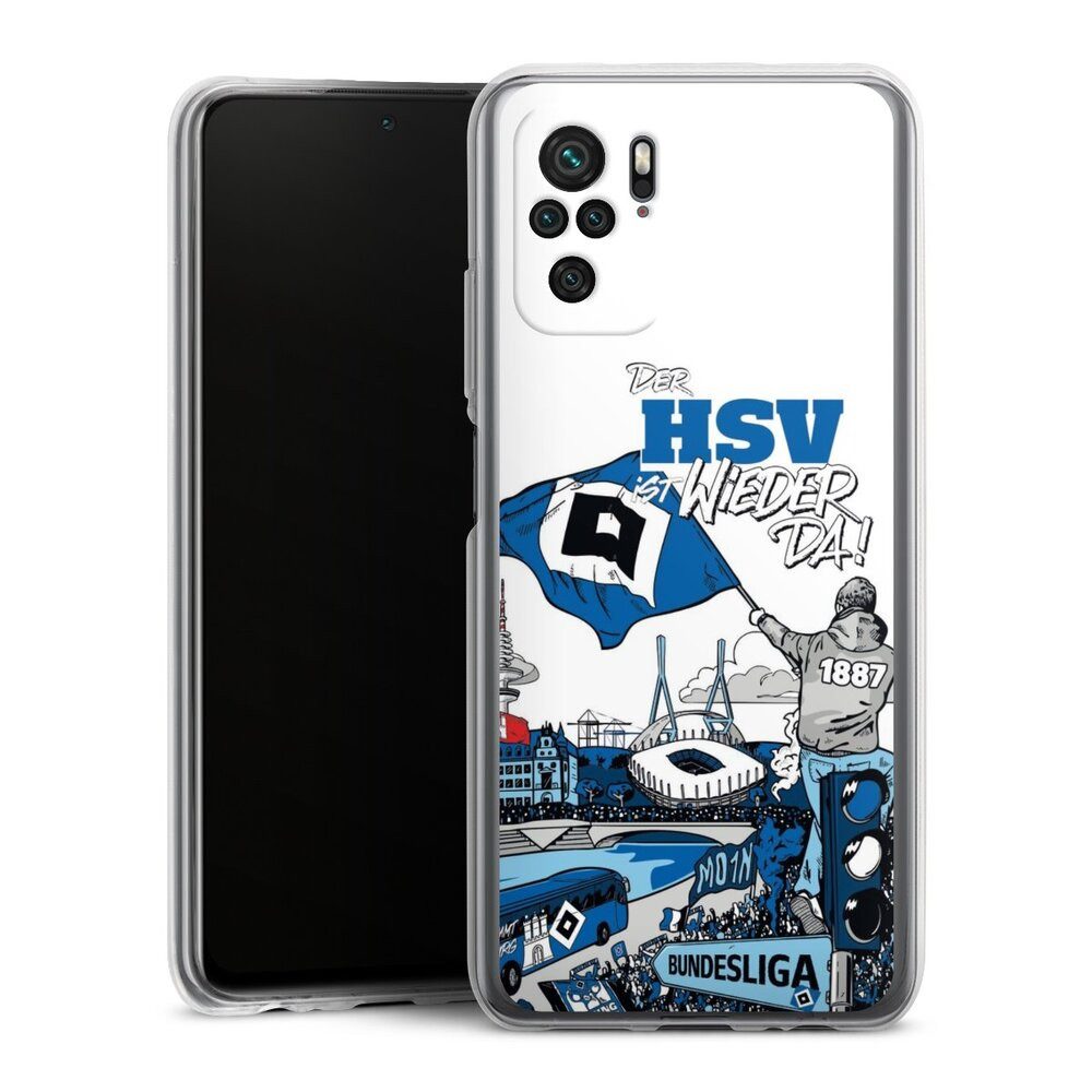 DeinDesign Handyhülle Hamburger SV Offizielles Lizenzprodukt Aufstieg, Xiaomi Redmi Note 10 4G Silikon Hülle Bumper Case Handy Schutzhülle