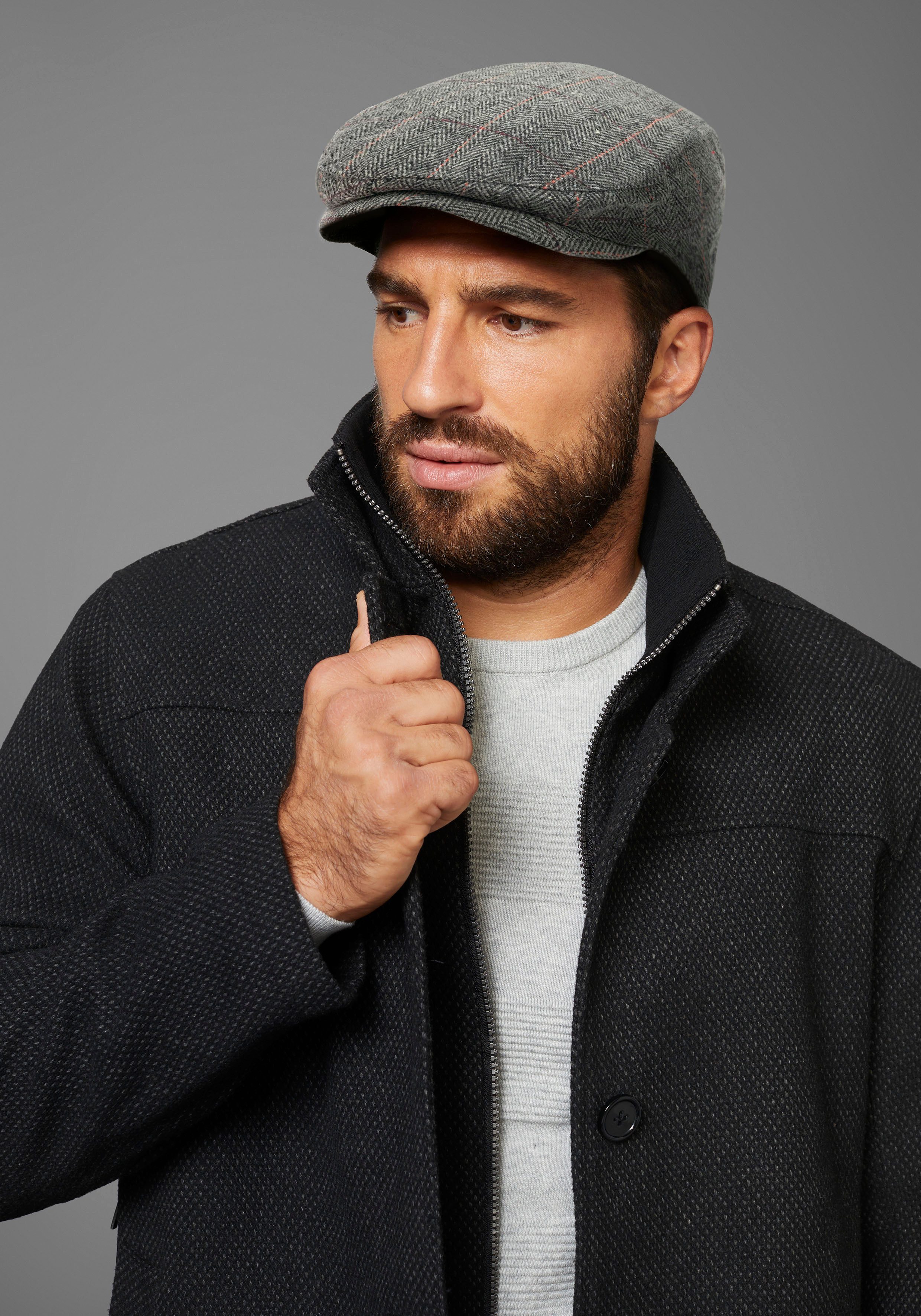 Man's World Schiebermütze stylischer Winter-Flatcap - wärmend gefütter - NEW
