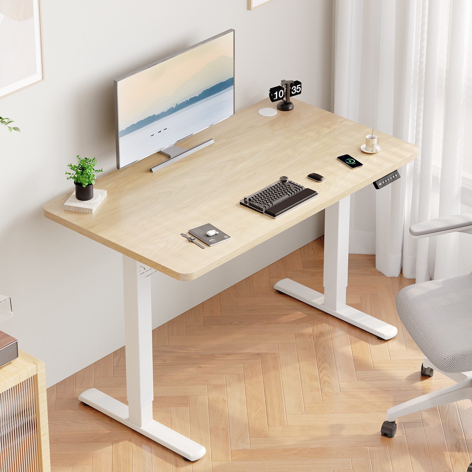 HOMALL Schreibtisch Höhenverstellbarer mit USB-Ladefunktion und günstig online kaufen