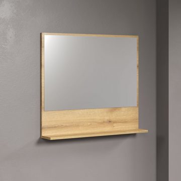 welltime Spiegel Amrum Badezimmerspiegel Badmöbel Wandspiegel, BxHxT 80 x 74 x 14cm eleganter Spiegel in einem zeitlosen Eiche Dekor