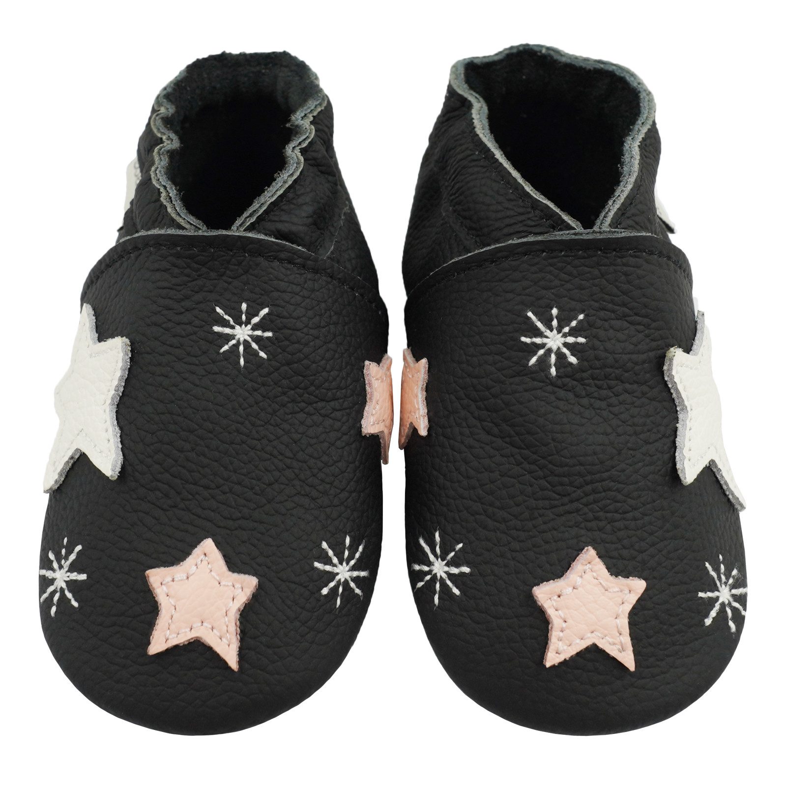 Bemesu Weiche Leder Krabbelschuhe Baby Lauflernschuhe Lederpuschen Barfußschuh Rutschfest atmungsaktiv