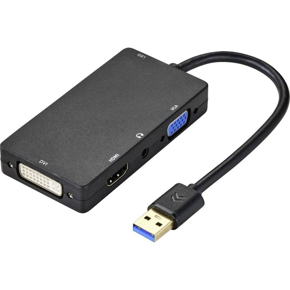 Renkforce USB 3 zu HDMI/DVI/VGA externe Grafikkarte Grafikkarte