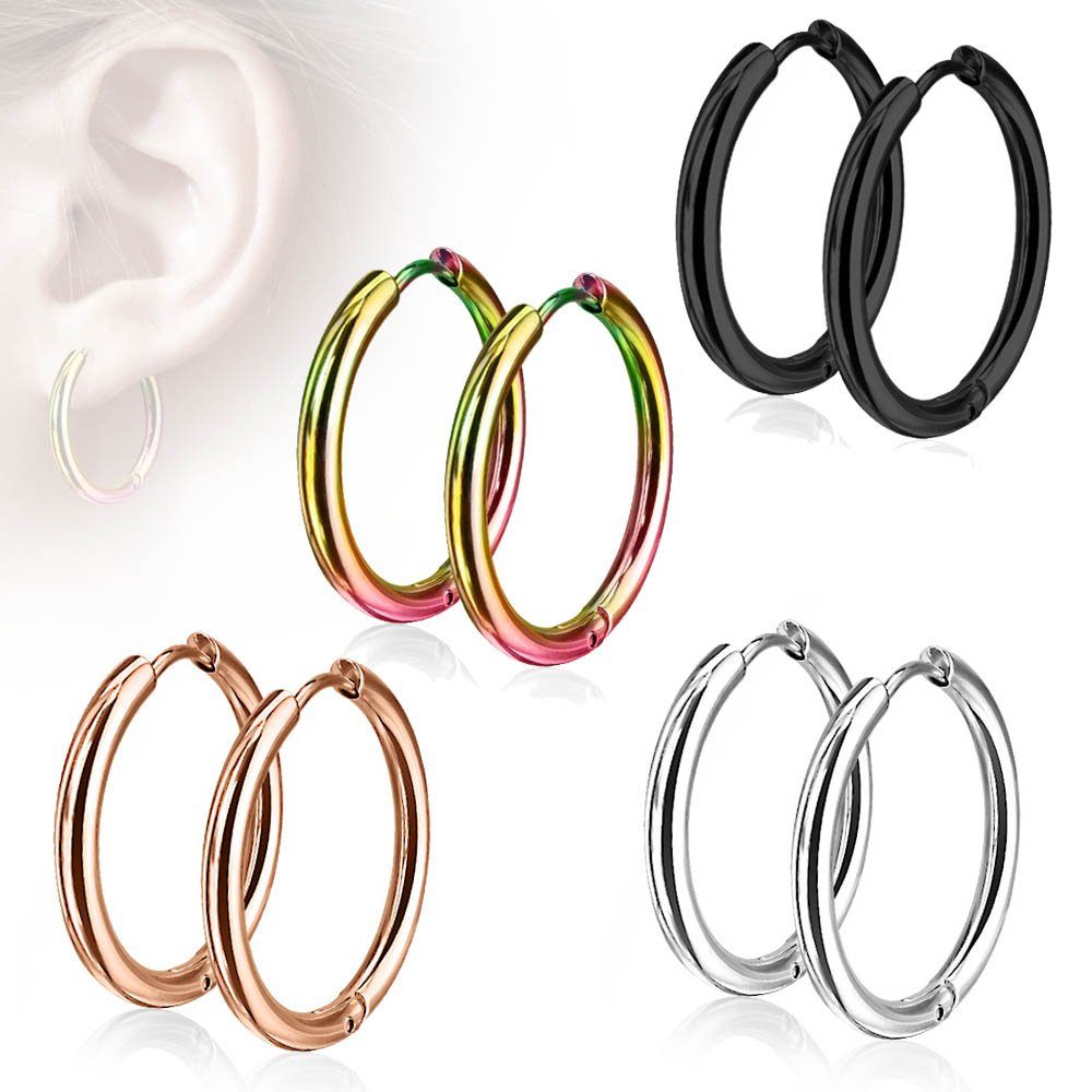 viva-adorno Paar Creolen Damen Klappcreolen Hoop günstig online kaufen