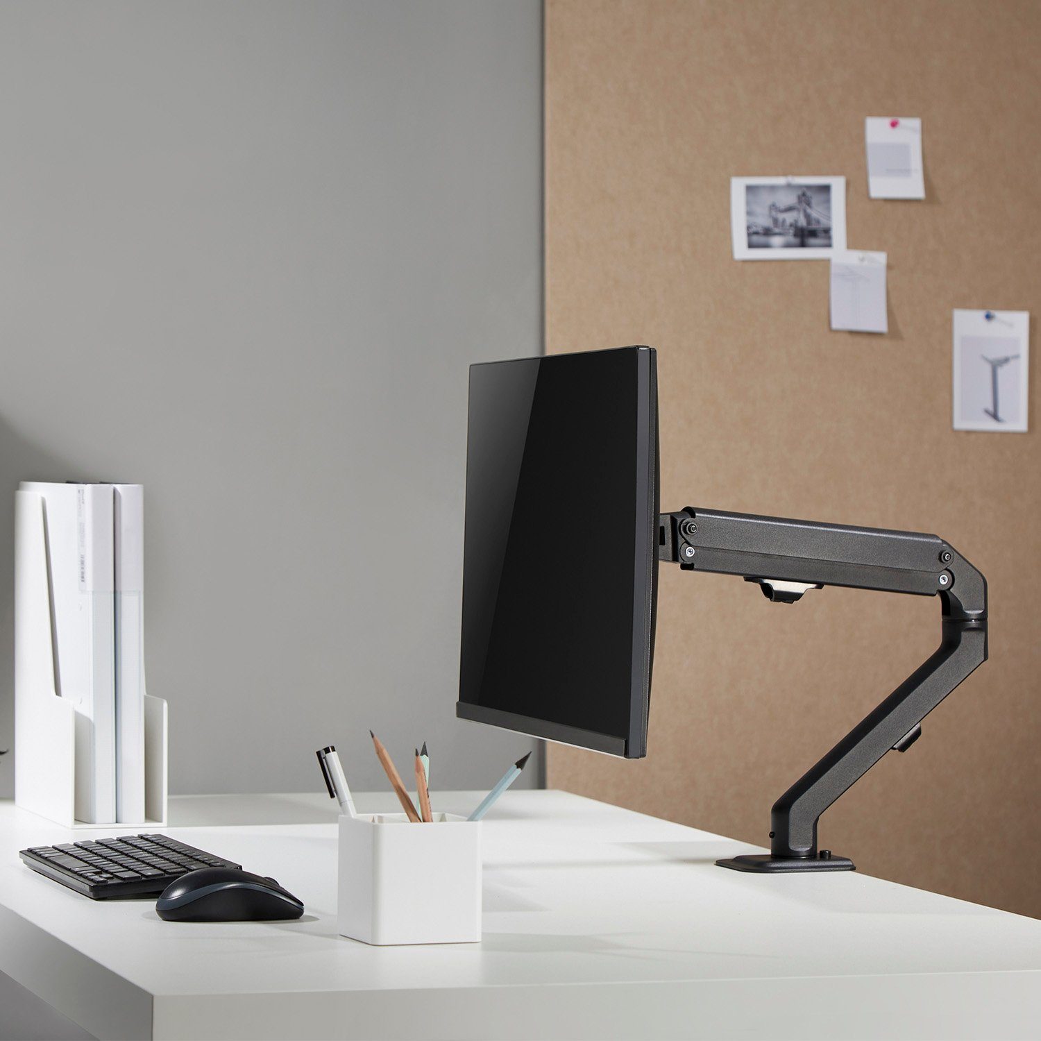 Maclean Monitor-Halterung MC-906, (bis 27,00 Zoll, Monitorhalterung 17-27, LED-Monitorhalter, Schwenkverstellung 180) – Bild 5 von 5