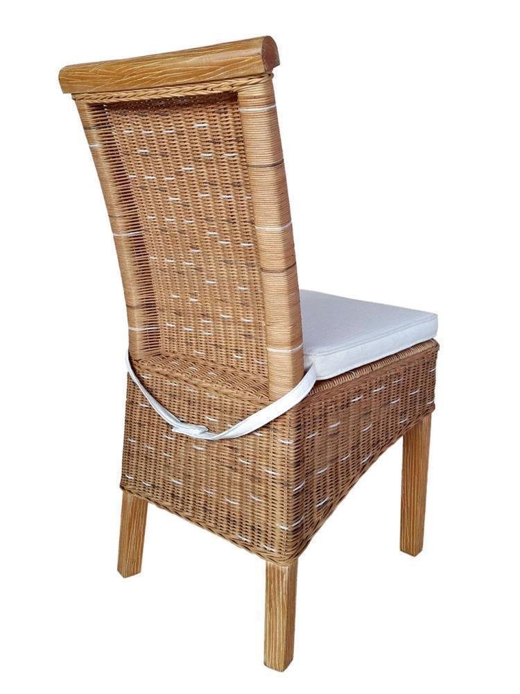 Rattanstühle Perth Sessel soma oder Sessel Sitzmöbel Set Soma Stück Esszimmer-Stühle S, braun weiß Sitzplatz 4 Stuhl