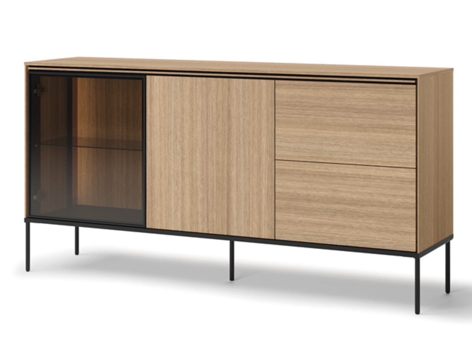 yourhouse24 Kommode VISSO VI-05 mit Beleuchtung Eiche linear
