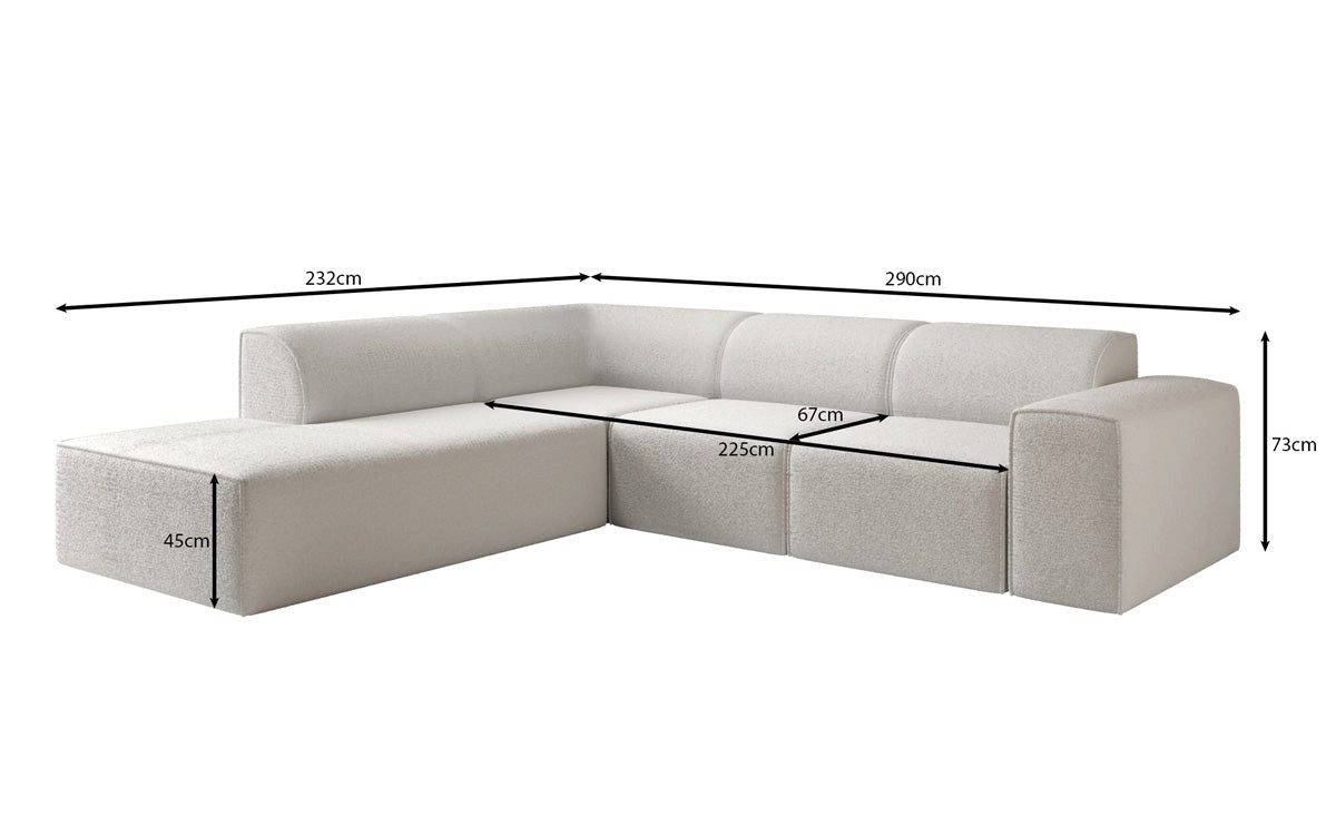 Luxusbetten24 Sofa Designer Sofa Idiola L, in Teddy Bouclé