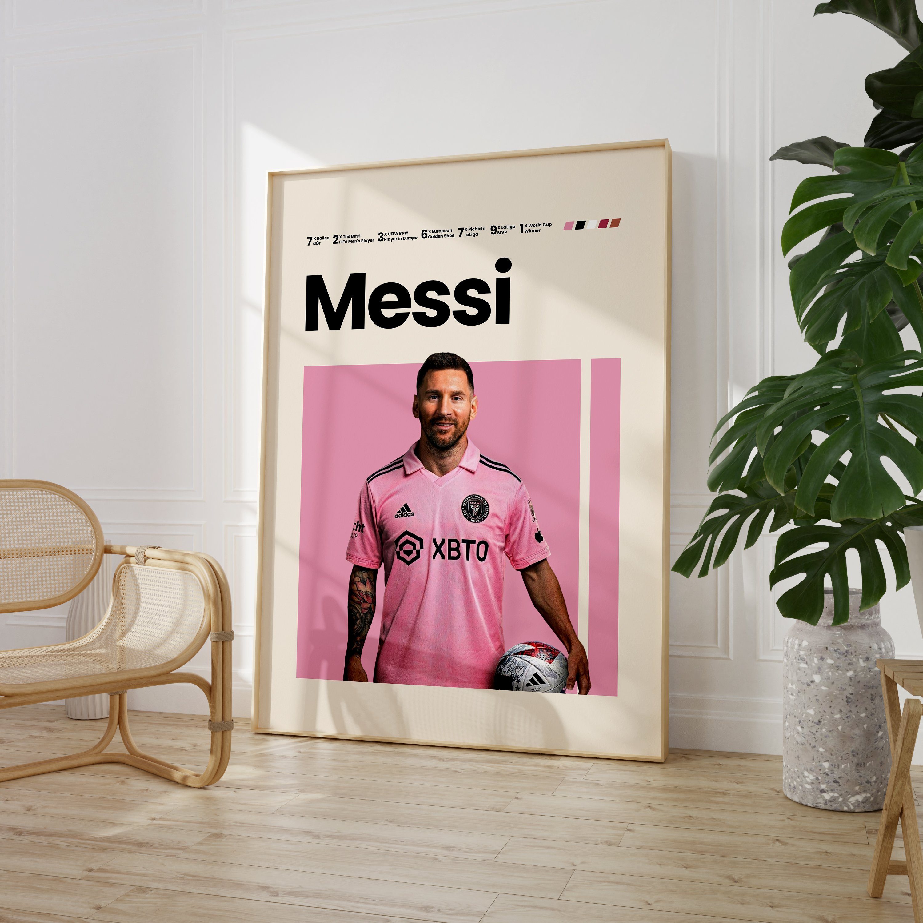 JUSTGOODMOOD Poster ® Lionel Messi 10 Inter Miami · Fußball Poster · ohne Rahmen