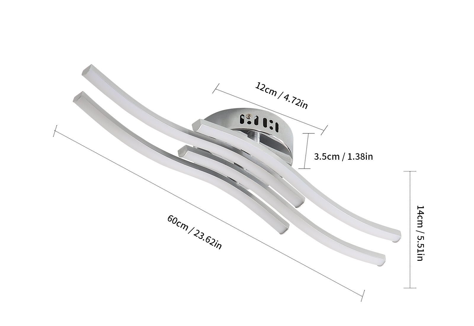 Goeco LED Deckenleuchte 24W Streifenlicht, IP20 günstig online kaufen