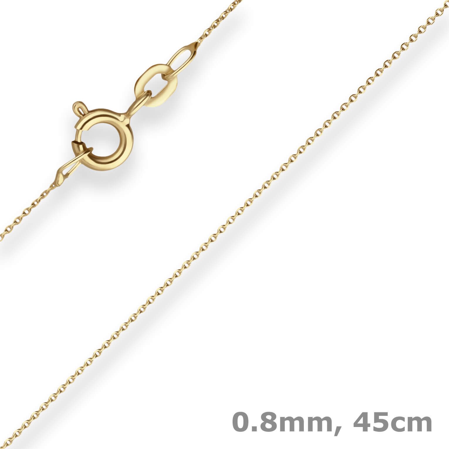 Goldkette 0,8mm Ankerkette flach aus 585 Gelbgold 45cm