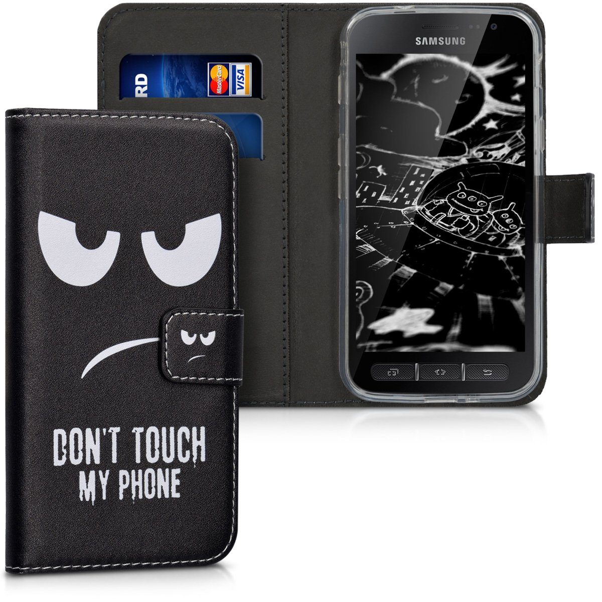 kwmobile Handyhülle Wallet Case für Samsung Galaxy Xcover 4 / 4S, Hülle mit Ständer Kartenfächer - Handyhülle