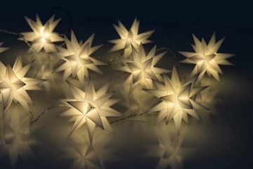 näve Dekolicht, Lichterkette Gartendeko Außenlampe Sterne weiß Weihnachten Advent Deko