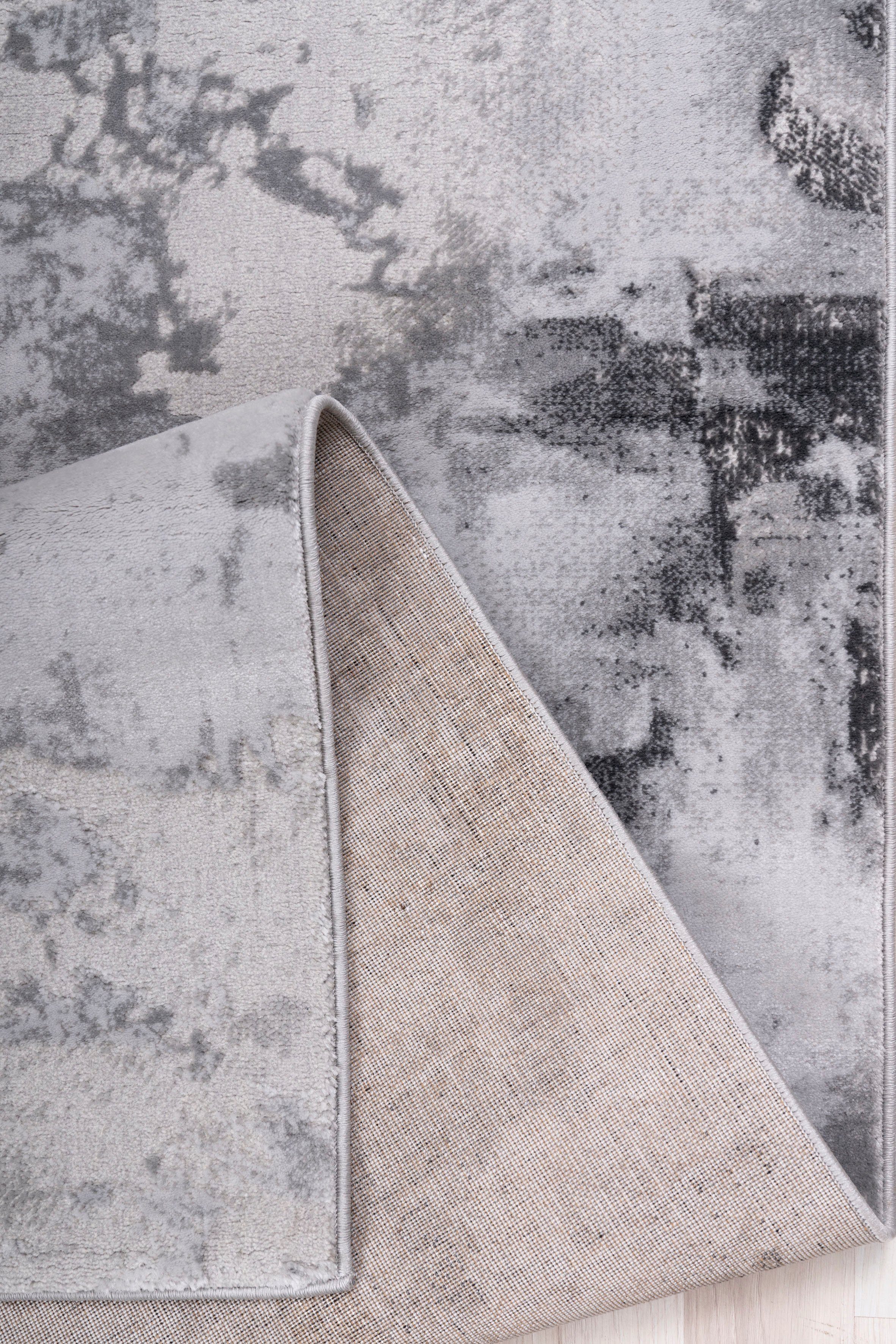 Hoch-Tief-Struktur, Höhe: Teppich Auri, 12 Marmor-Design mm, Kurzflor, andas, Vintage, pflegeleicht, grau rechteckig,