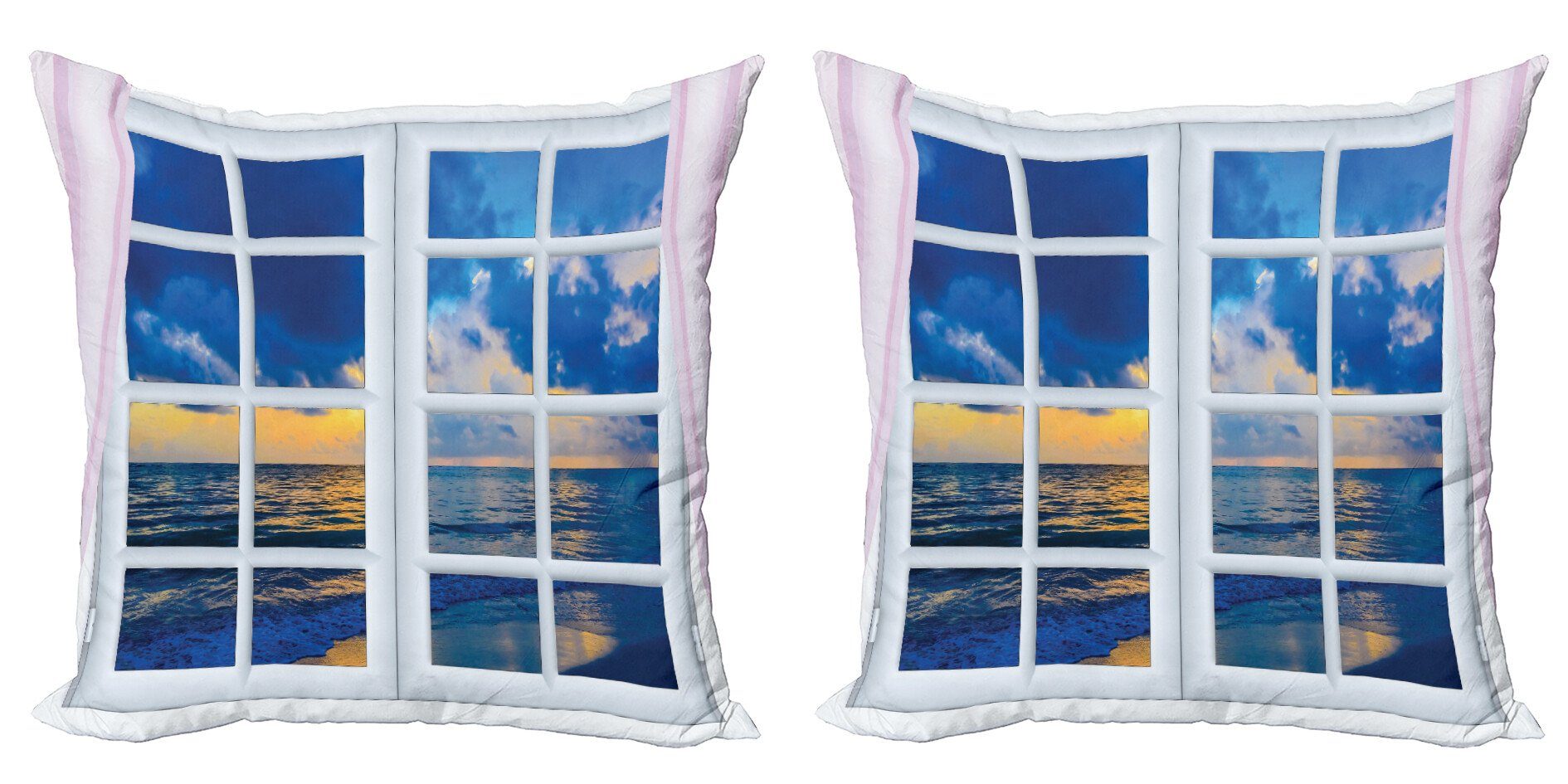 Kissenbezüge Modern Accent Doppelseitiger Digitaldruck, Abakuhaus (2 Stück), Landschaft Sonnenuntergang Meer Landschaft