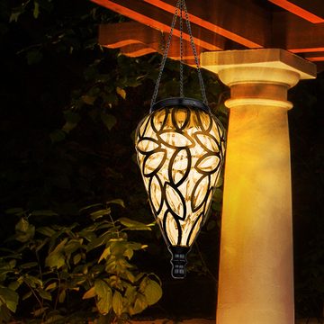 Globo LED Solarleuchte, LED-Leuchtmittel fest verbaut, Warmweiß, Solarlampe Gartendeko Hängeleuchte Außenlampe LED 2er Set