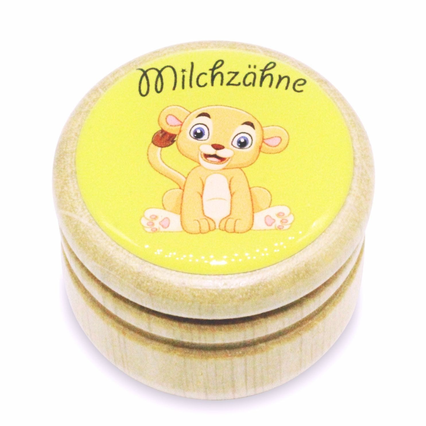 GICO Zahndose Milchzahndose Zahndose Milchzähne Holz 44 mm Löwe - 7016, für Jungen und Mädchen