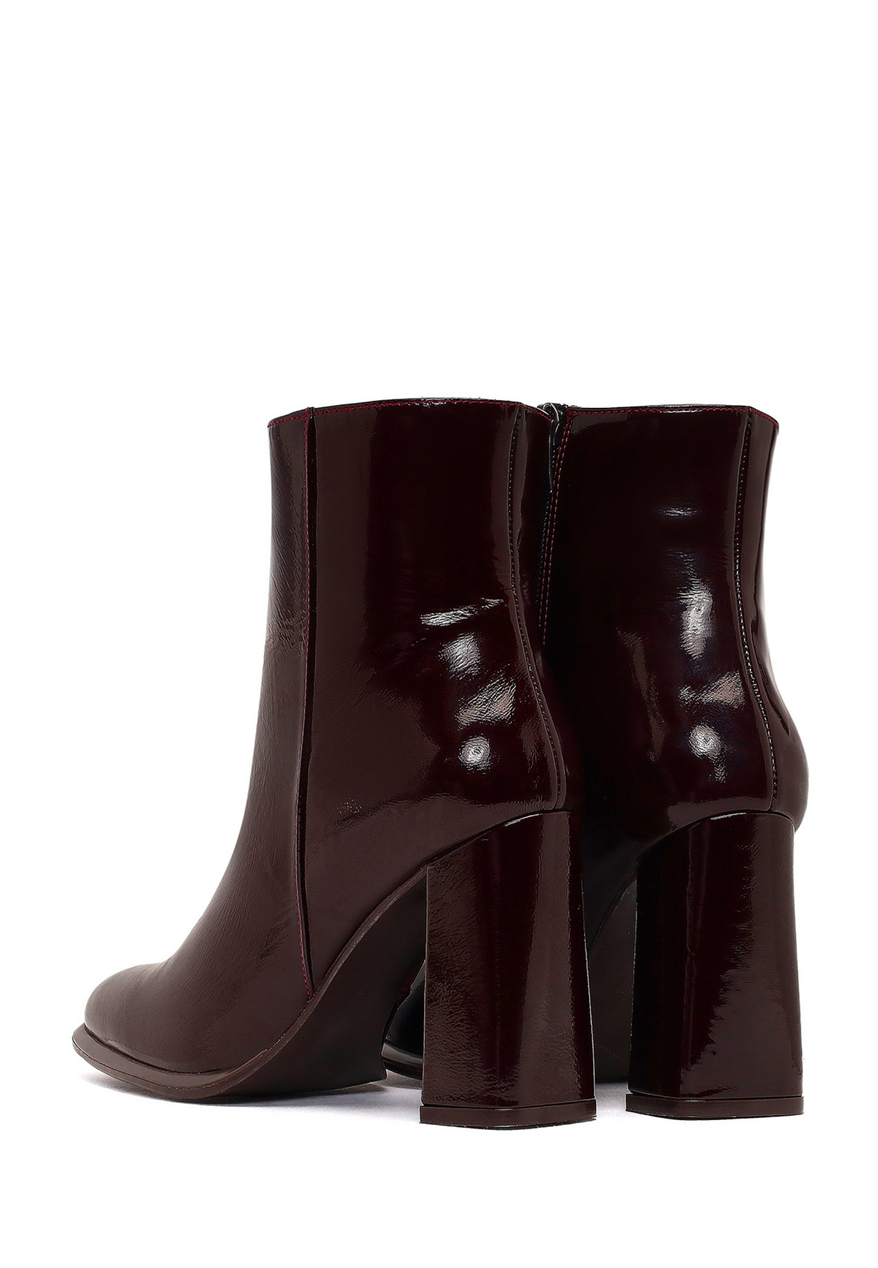 Derimod Absatz-Stiefeletten aus Lackleder Ankleboots Reißverschluss, Textilfutter, TPU Sohle, Absatz 8 cm