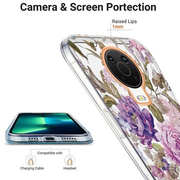 Wigento Handyhülle Für Nokia G20 / G10 Silikon Case TPU mit Ring Flower Motiv 6 Schutz Hülle Cover