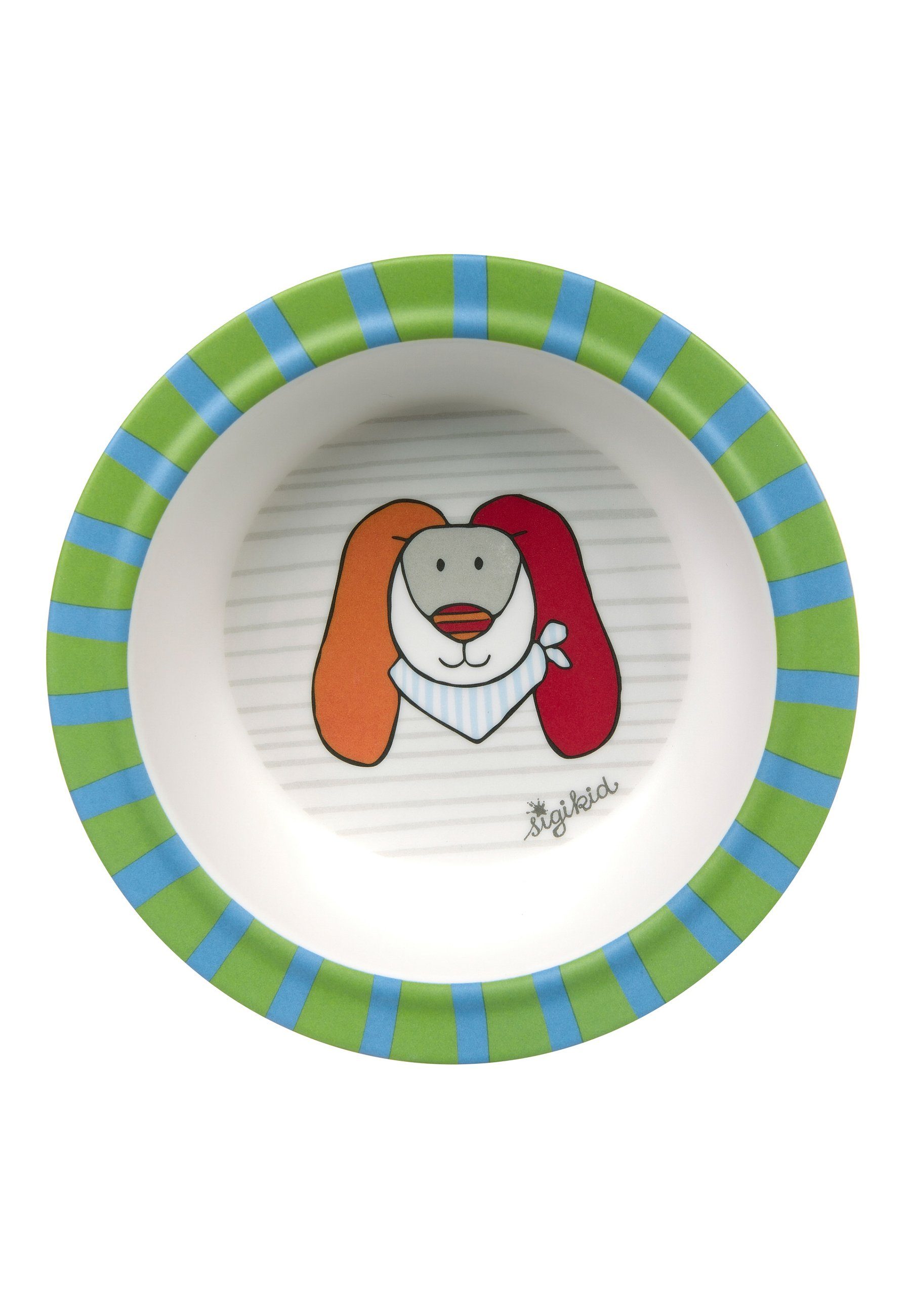 Sigikid Kindergeschirr-Set Kindergeschirr Schüssel Hase RingelDingel rPET (5-tlg), 100% rPET, Silikonring im Boden