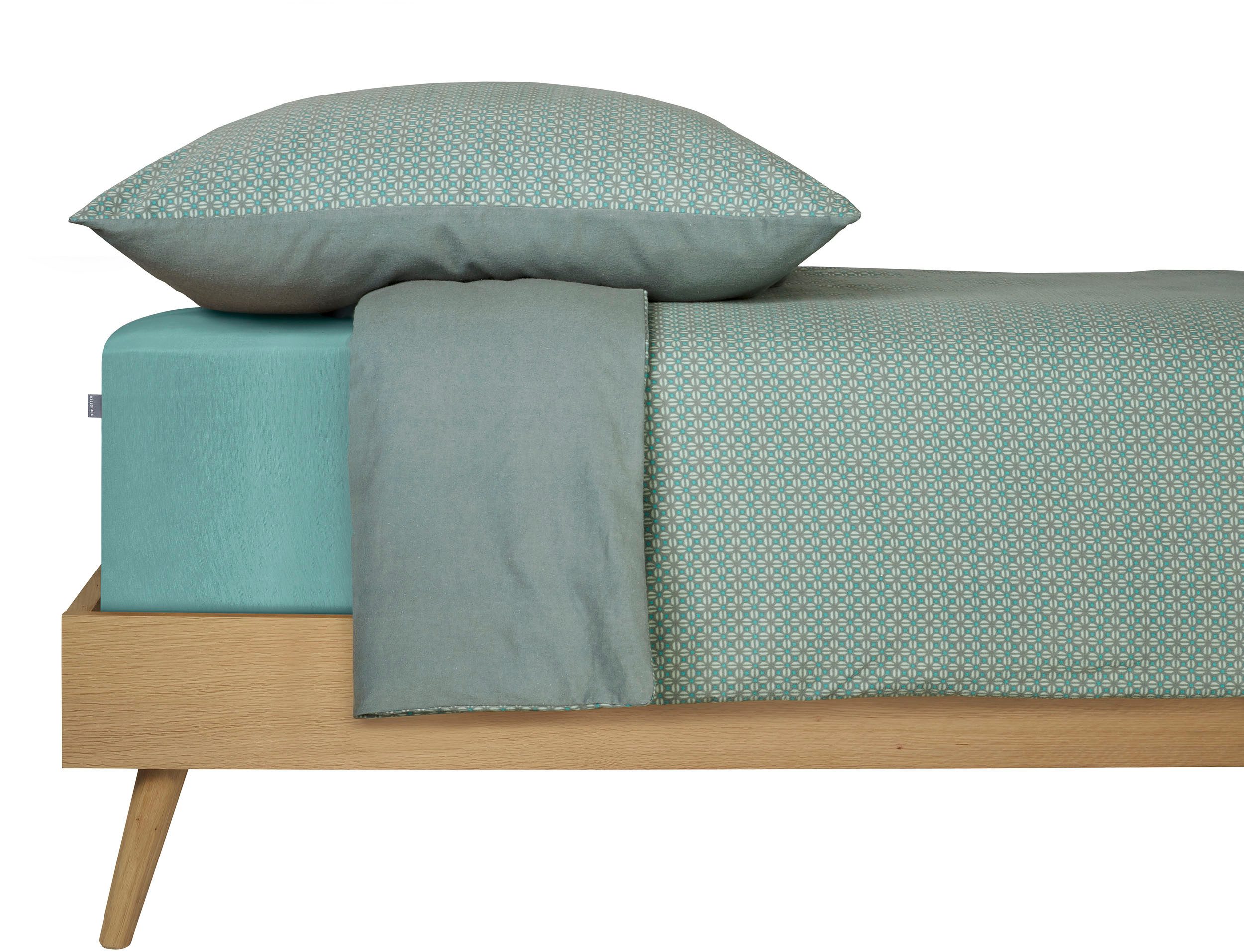 Schiesser Wendebettwäsche Lucy aus weicher Baumwolle im schlichten Minimaldessin, Feinbiber, 2 teilig, MADE IN GREEN by OEKO-TEX®-zertifiziert