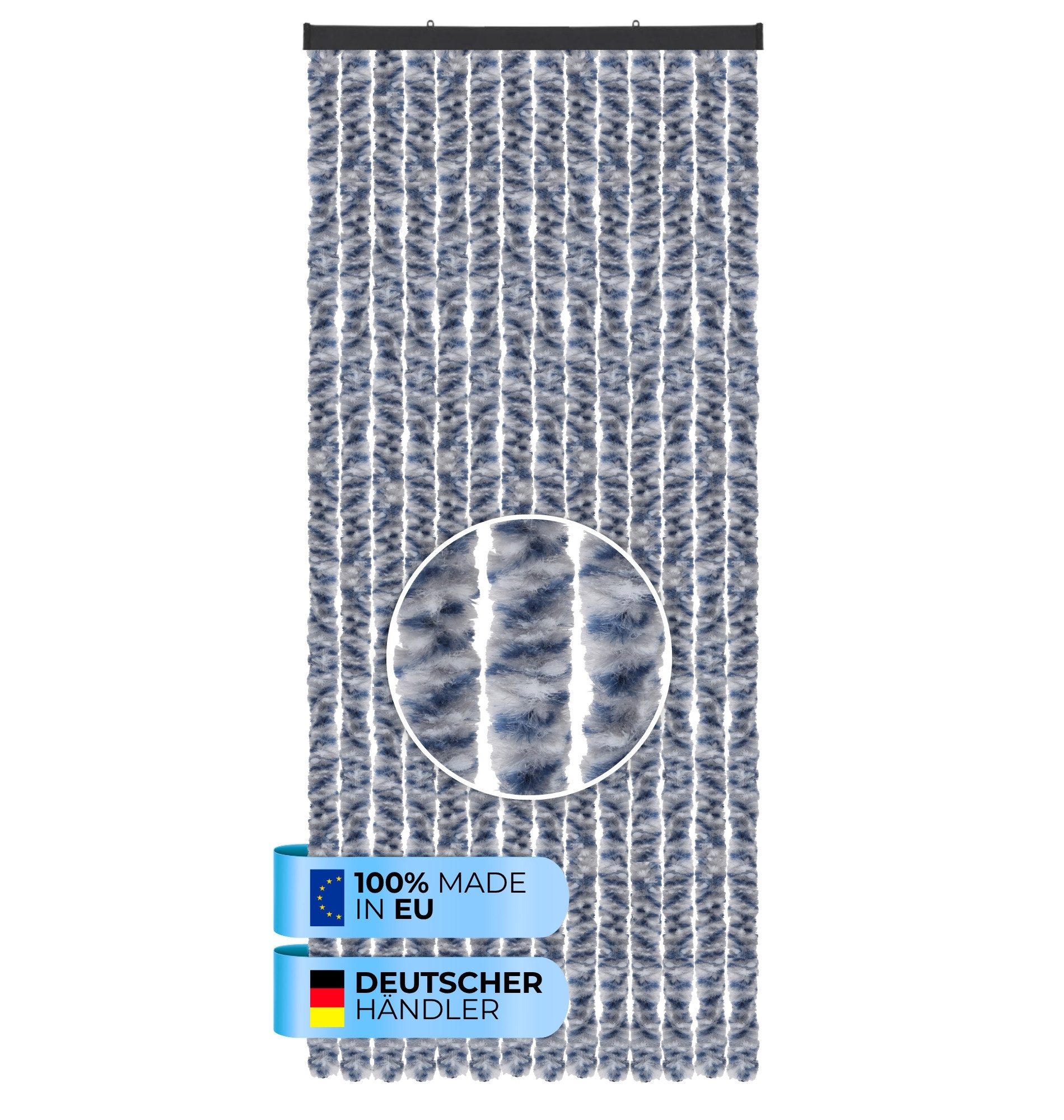 Bestlivings Insektenschutz-Vorhang Chenille viele Größen/Farben, geräuschlos, luftdurchlässig, wetterfest, langlebig, Made in EU