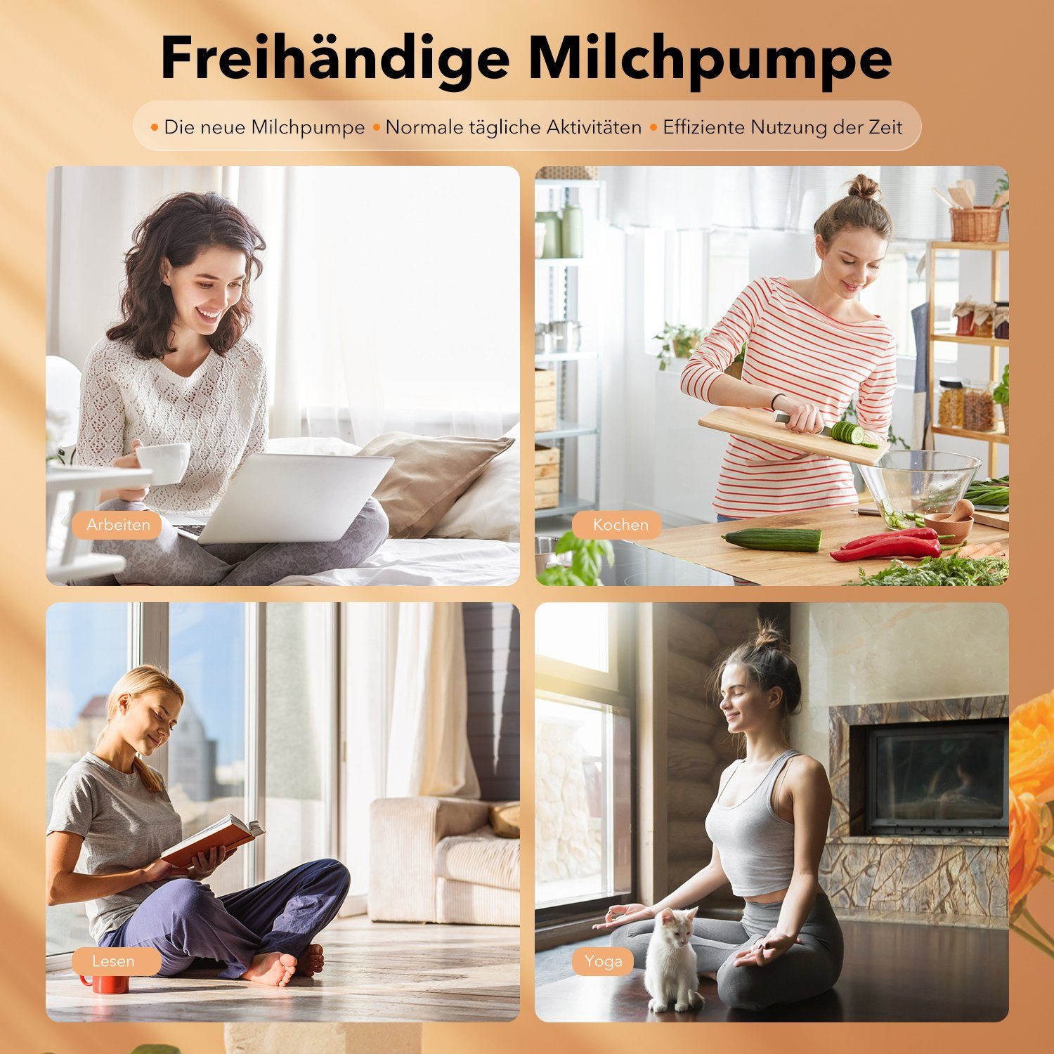 LETGOSPT Elektrische Milchpumpe BH 4 Milchpumpe (1er-Pack) mit Einstell Freihändige Schnalle/Auslaufsicher/Geräuscharm/Schmerzfrei mit & Tragbar LED-Anzeige, Modi Stufen, Set, 12