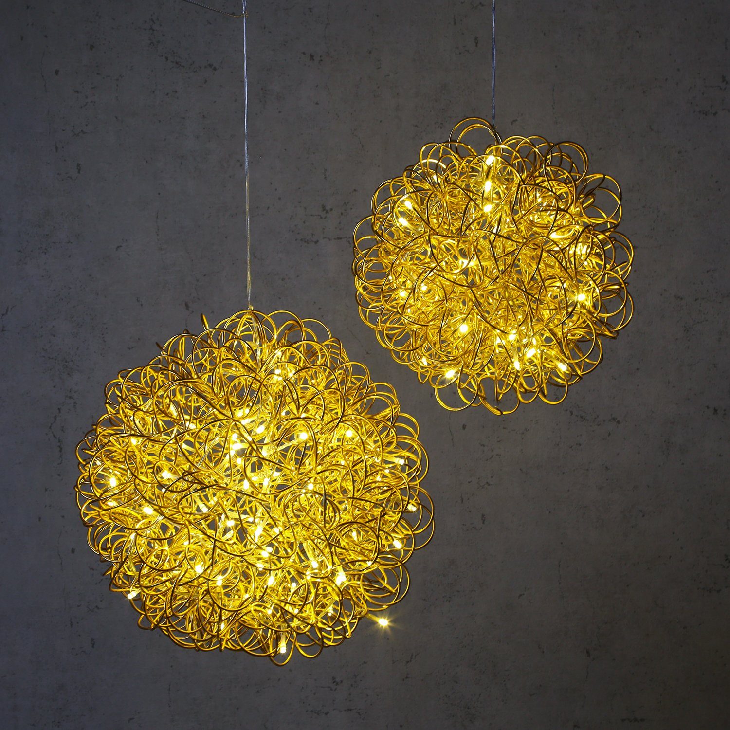 MARELIDA LED Kugelleuchte LED 3D Drahtkugel SPHERE Leuchtkugel Ball 30cm 50LED Draht für Außen, LED Classic, warmweiß (2100K bis 3000K)