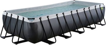 EXIT Framepool Black Leather Pool 540x250x100cm, mit Filterpumpe - schwarz