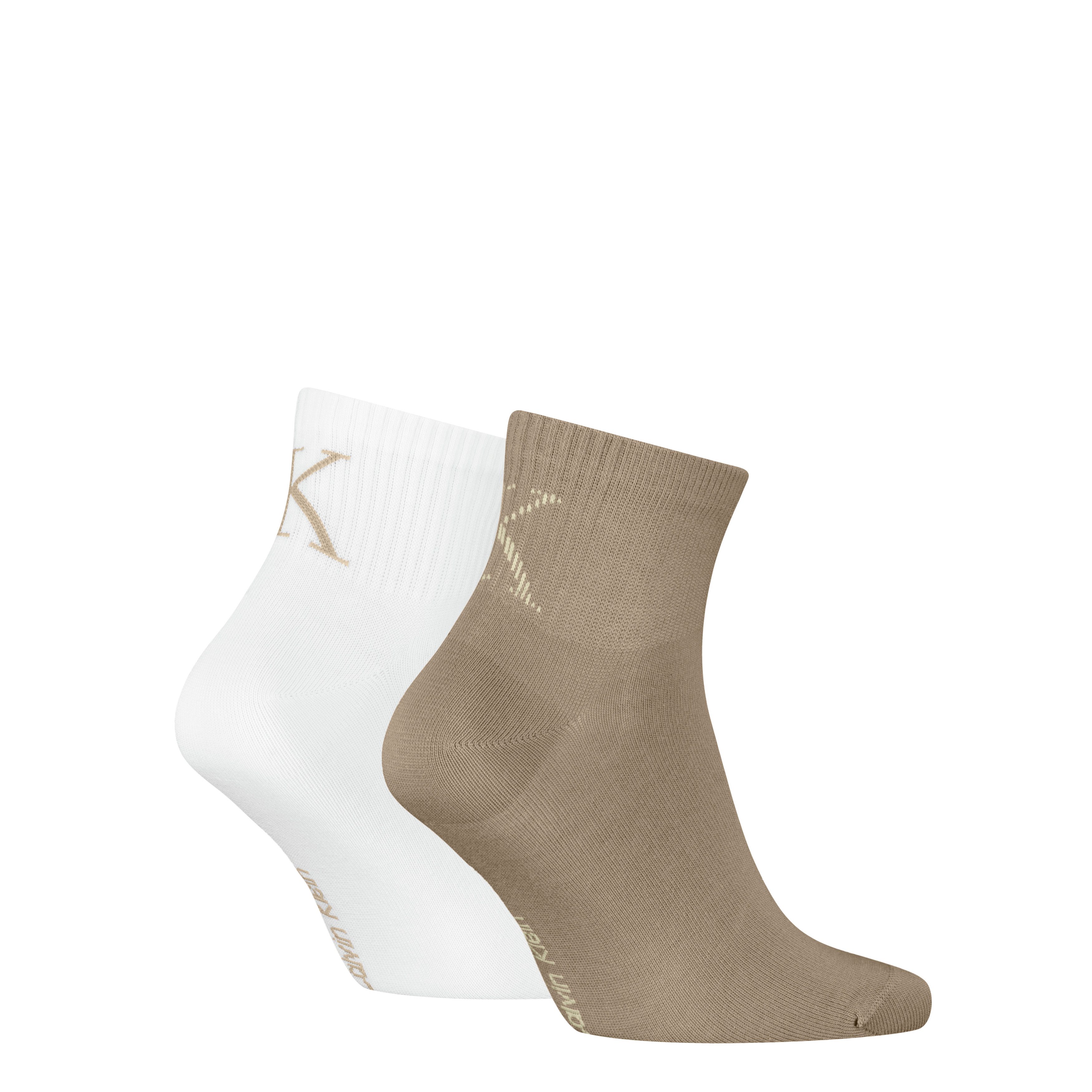 Calvin Klein Jeans Socken CKJ MEN QUARTER 2P SHADOW RIB LOGO (2-Paar) mit elastischem Komfortbund