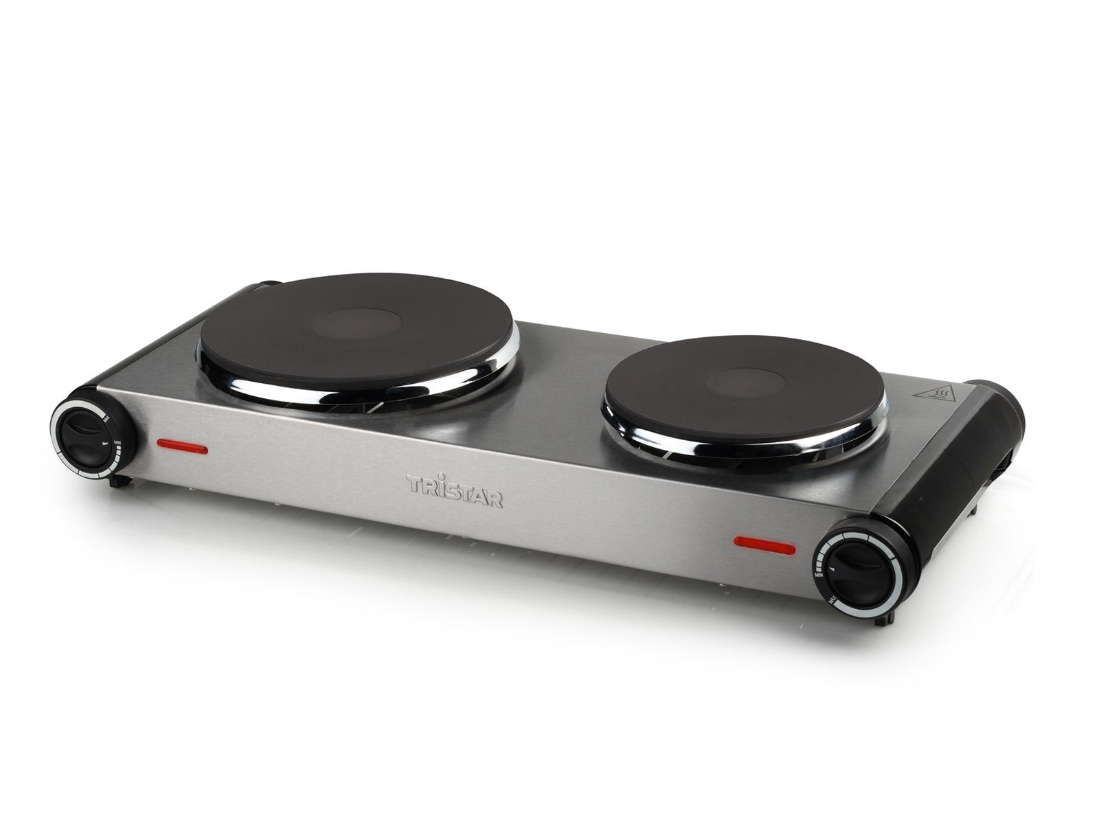 Tristar Doppelkochplatte, Mobiles elektrisches 2er Platten autarkes Kochfeld 15,5/18,5cm Camping