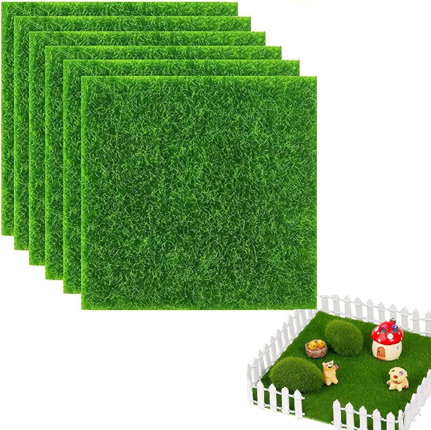 Außenbereich und Moos-Dekoration den Moss 6 künstliche Stück Kunstrasen für Artificial Innen- ASLENY, Micro Kunstrasen-Minigarten, Miniature,